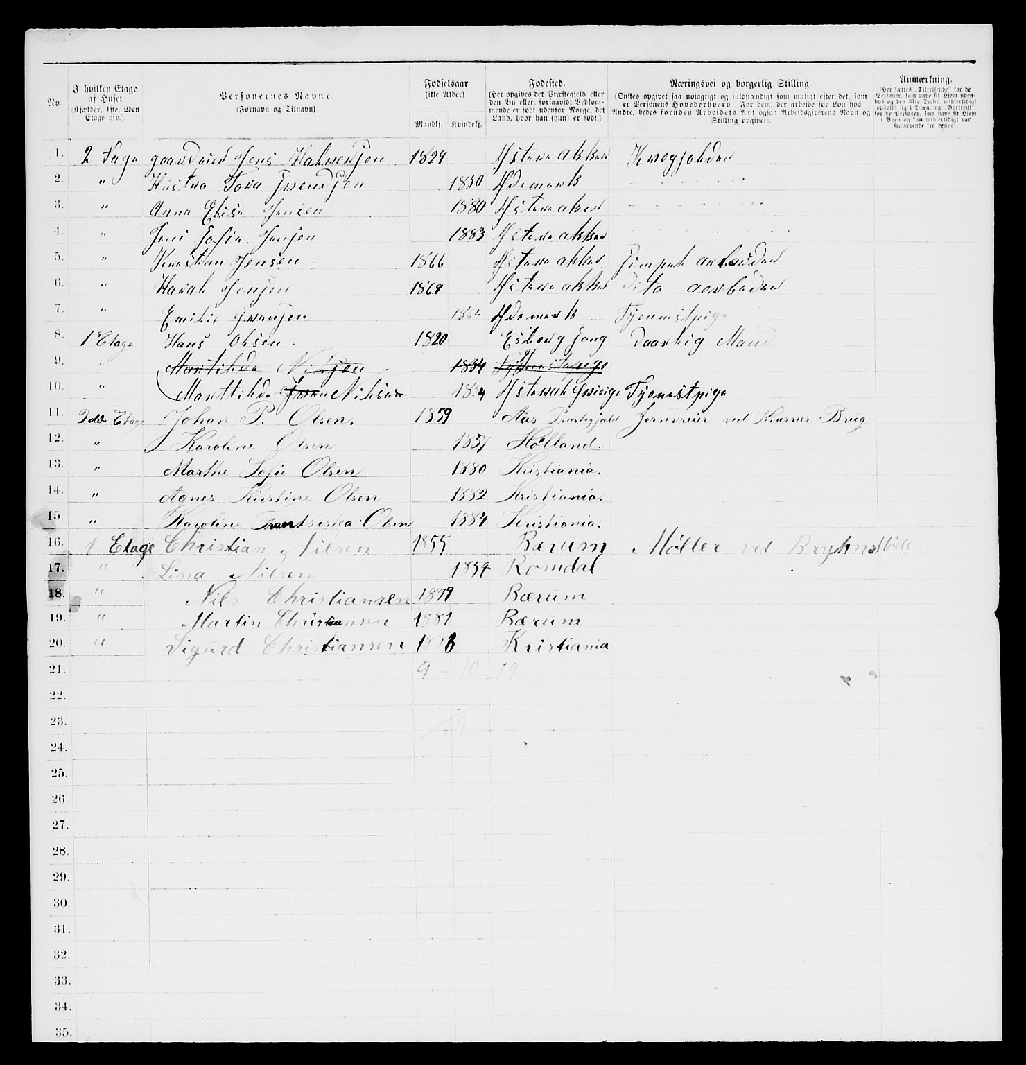 RA, 1885 census for 0301 Kristiania, 1885, p. 9249