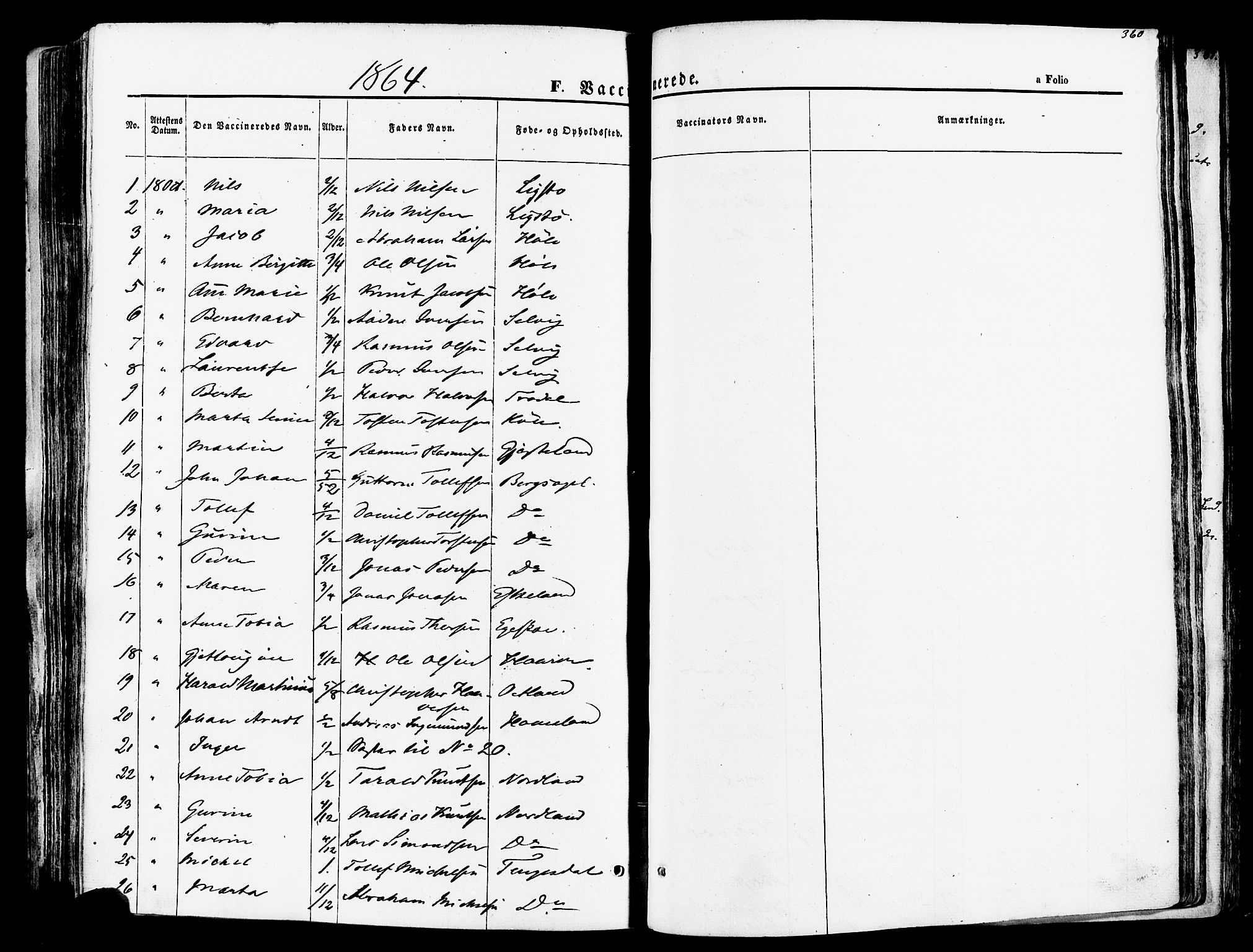 Høgsfjord sokneprestkontor, SAST/A-101624/H/Ha/Haa/L0002: Parish register (official) no. A 2, 1855-1885, p. 360