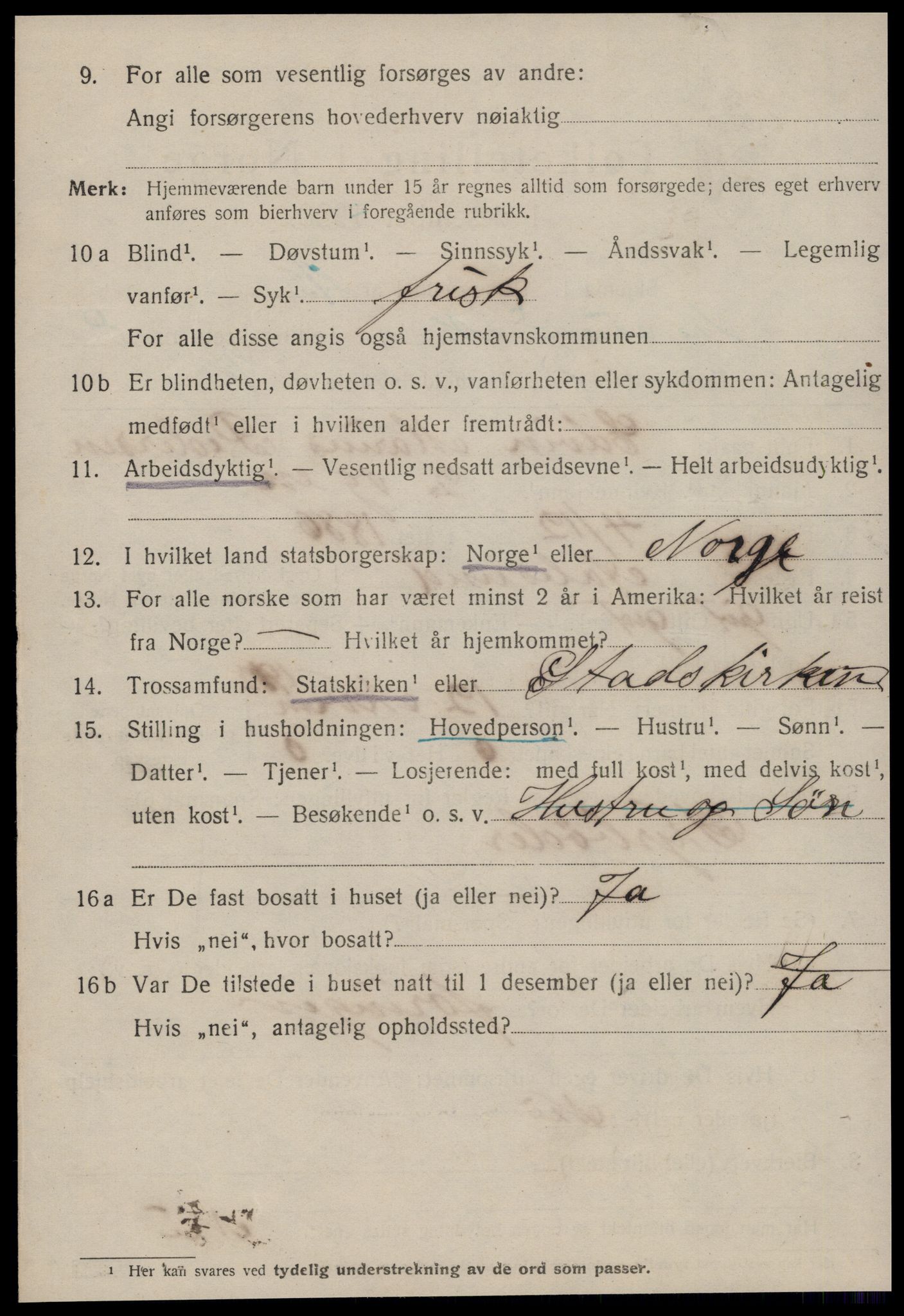 SAT, 1920 census for Kristiansund, 1920, p. 19856