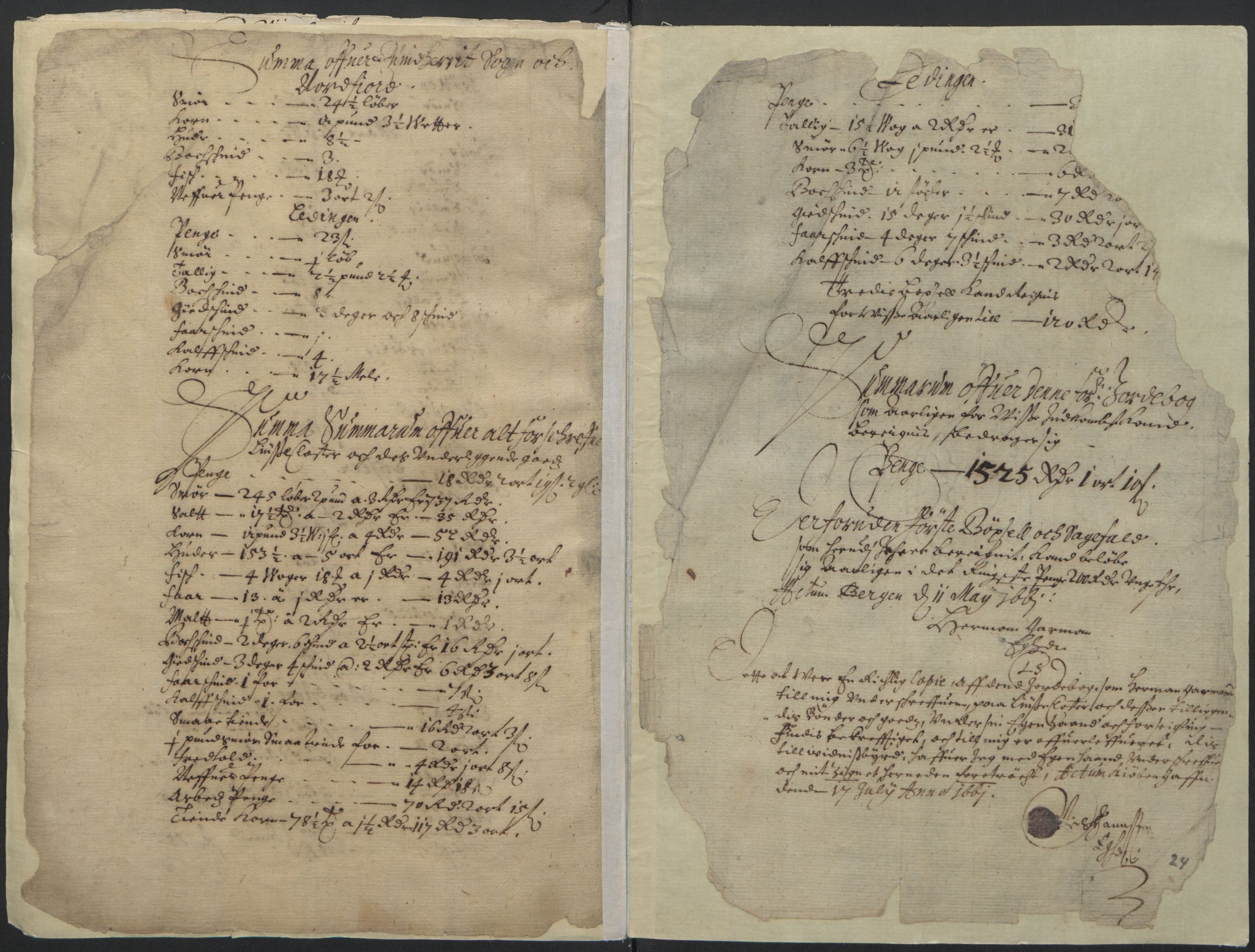 Rentekammeret inntil 1814, Realistisk ordnet avdeling, RA/EA-4070/L/L0026/0002: Bergen lagdømme: / Lyse klosters jordebok, 1661, p. 23b-24a