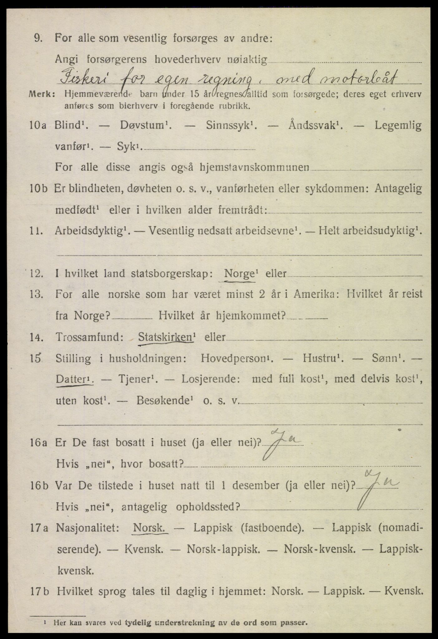 SAT, 1920 census for Vikna, 1920, p. 6314