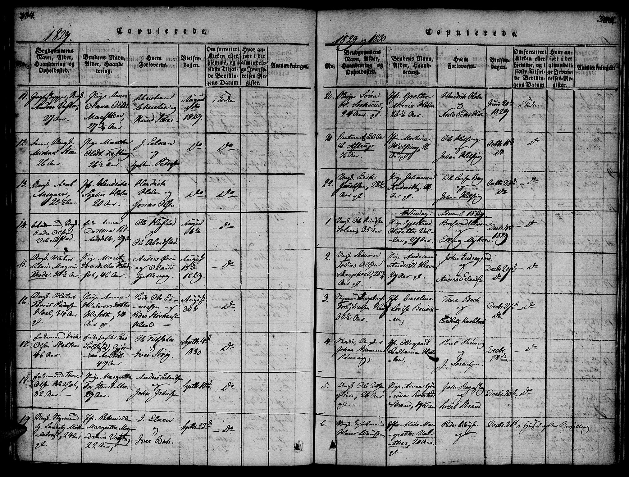 Ministerialprotokoller, klokkerbøker og fødselsregistre - Møre og Romsdal, AV/SAT-A-1454/572/L0842: Parish register (official) no. 572A05, 1819-1832, p. 384-385