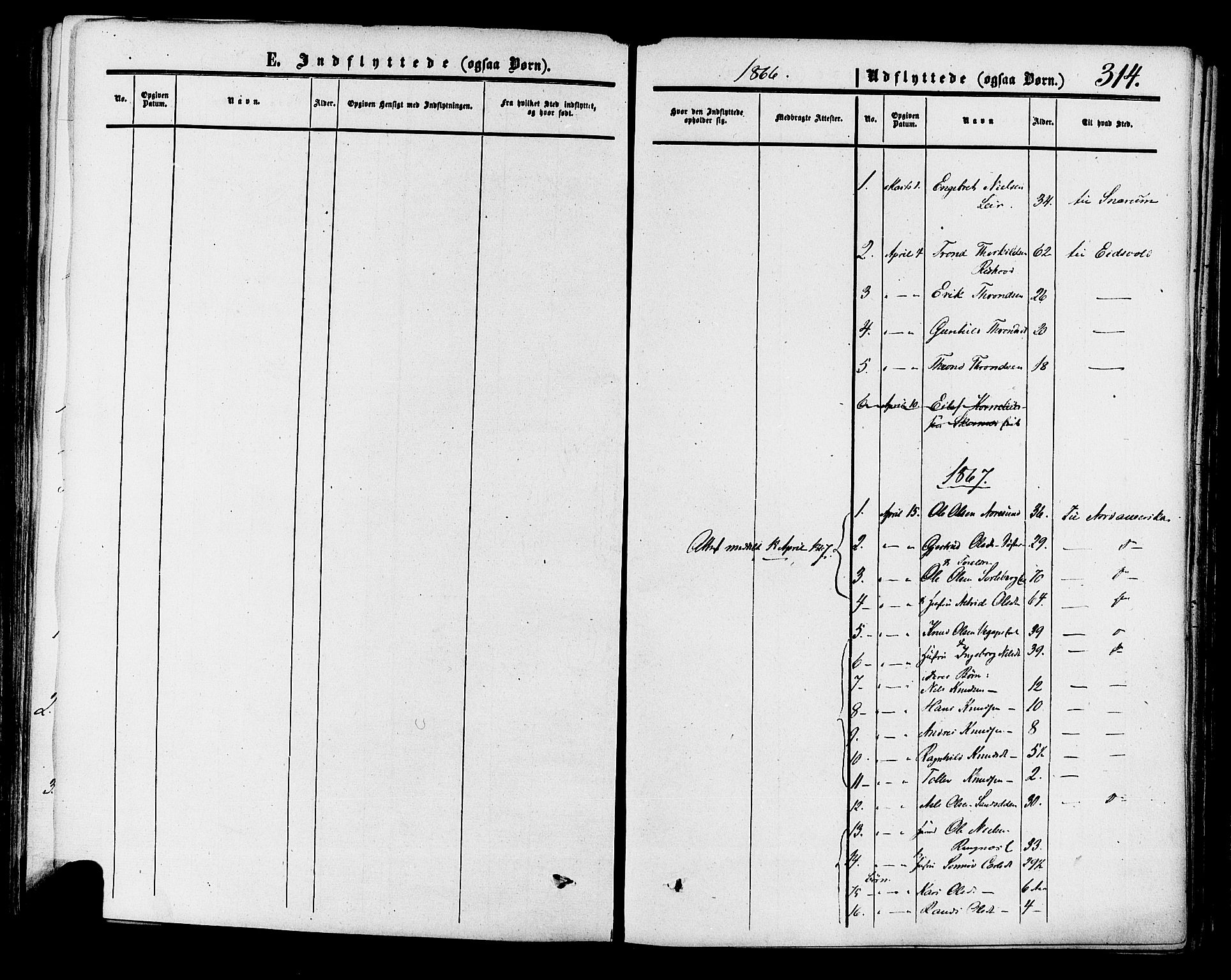 Krødsherad kirkebøker, SAKO/A-19/F/Fa/L0003: Parish register (official) no. 3, 1851-1872, p. 314
