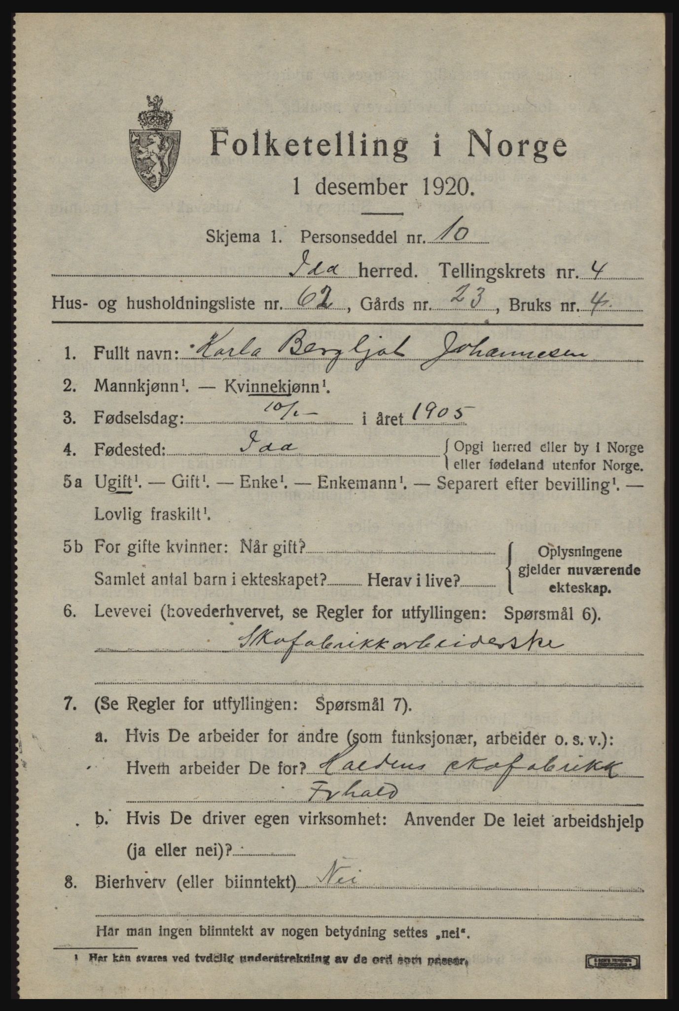 SAO, 1920 census for Idd, 1920, p. 6518