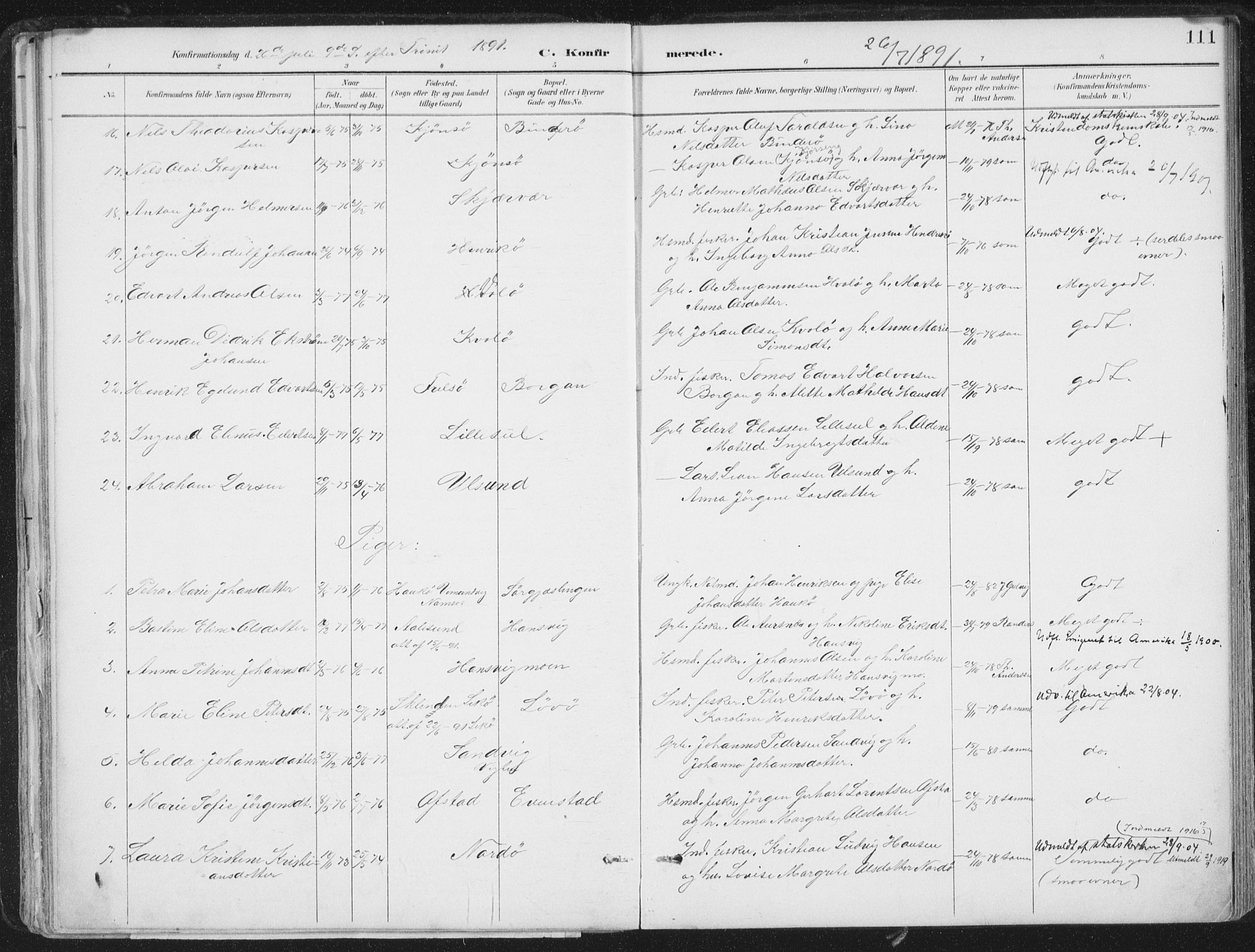 Ministerialprotokoller, klokkerbøker og fødselsregistre - Nord-Trøndelag, SAT/A-1458/786/L0687: Parish register (official) no. 786A03, 1888-1898, p. 111