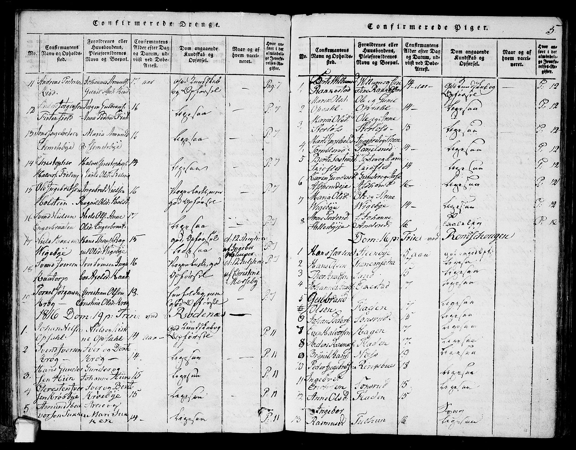 Rødenes prestekontor Kirkebøker, AV/SAO-A-2005/F/Fa/L0004: Parish register (official) no. I 4, 1814-1838, p. 5