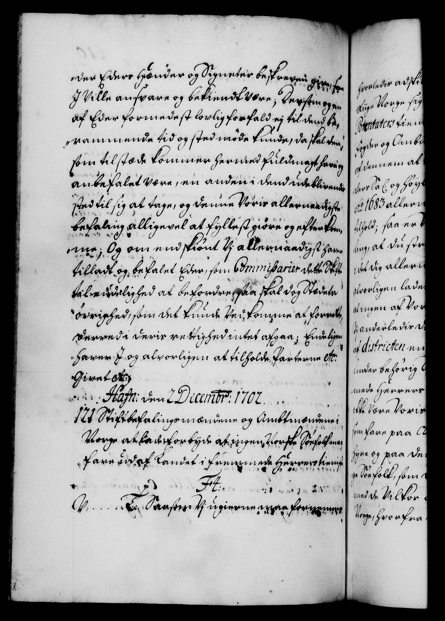 Danske Kanselli 1572-1799, AV/RA-EA-3023/F/Fc/Fca/Fcab/L0016: Norske tegnelser, 1699-1703, p. 410b