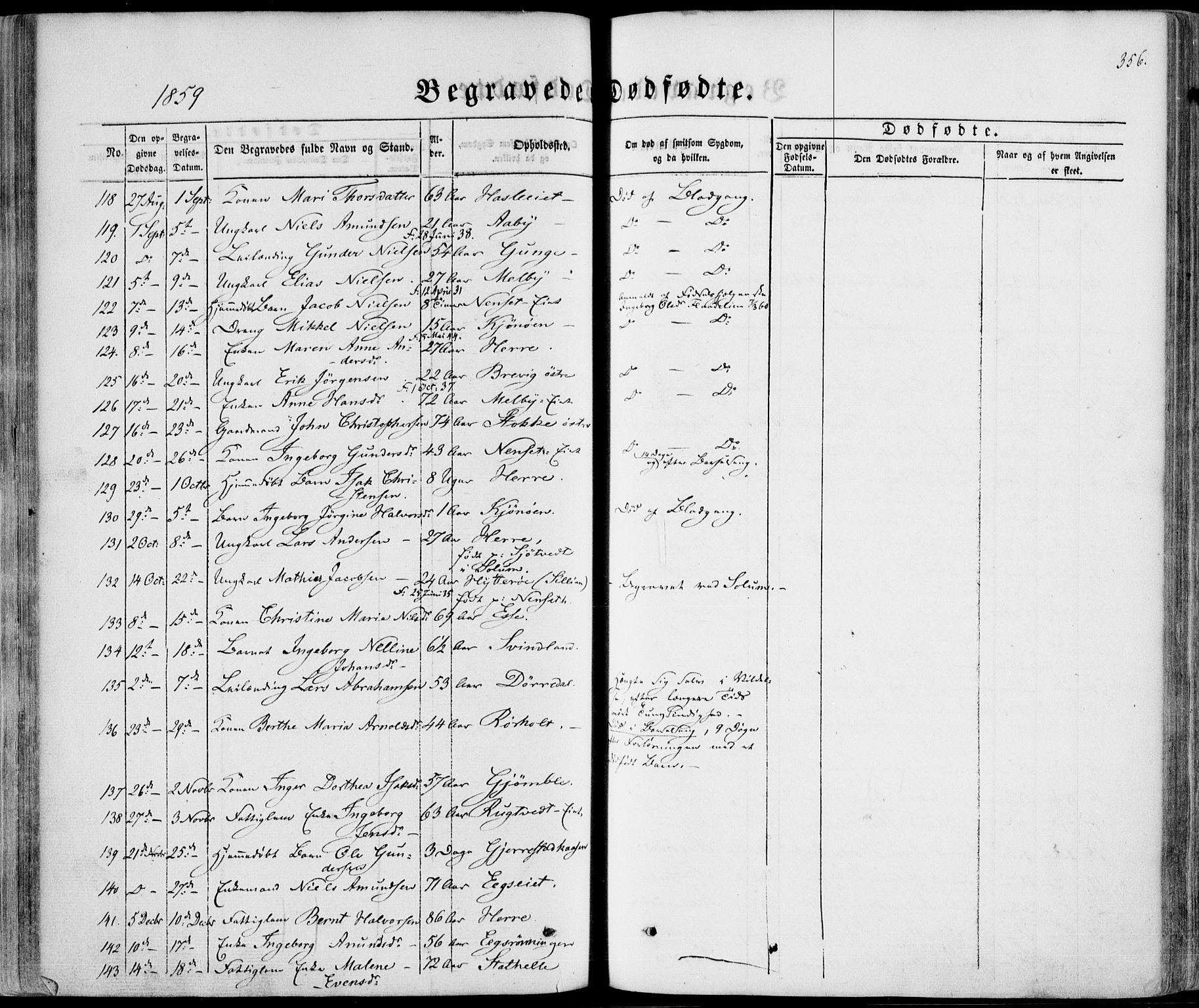 Bamble kirkebøker, SAKO/A-253/F/Fa/L0005: Parish register (official) no. I 5, 1854-1869, p. 356