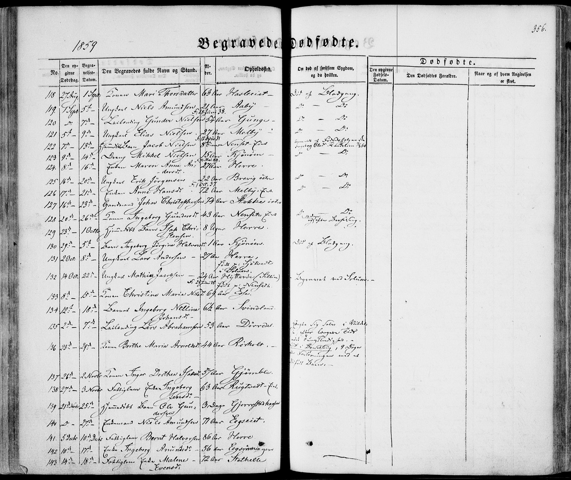 Bamble kirkebøker, AV/SAKO-A-253/F/Fa/L0005: Parish register (official) no. I 5, 1854-1869, p. 356