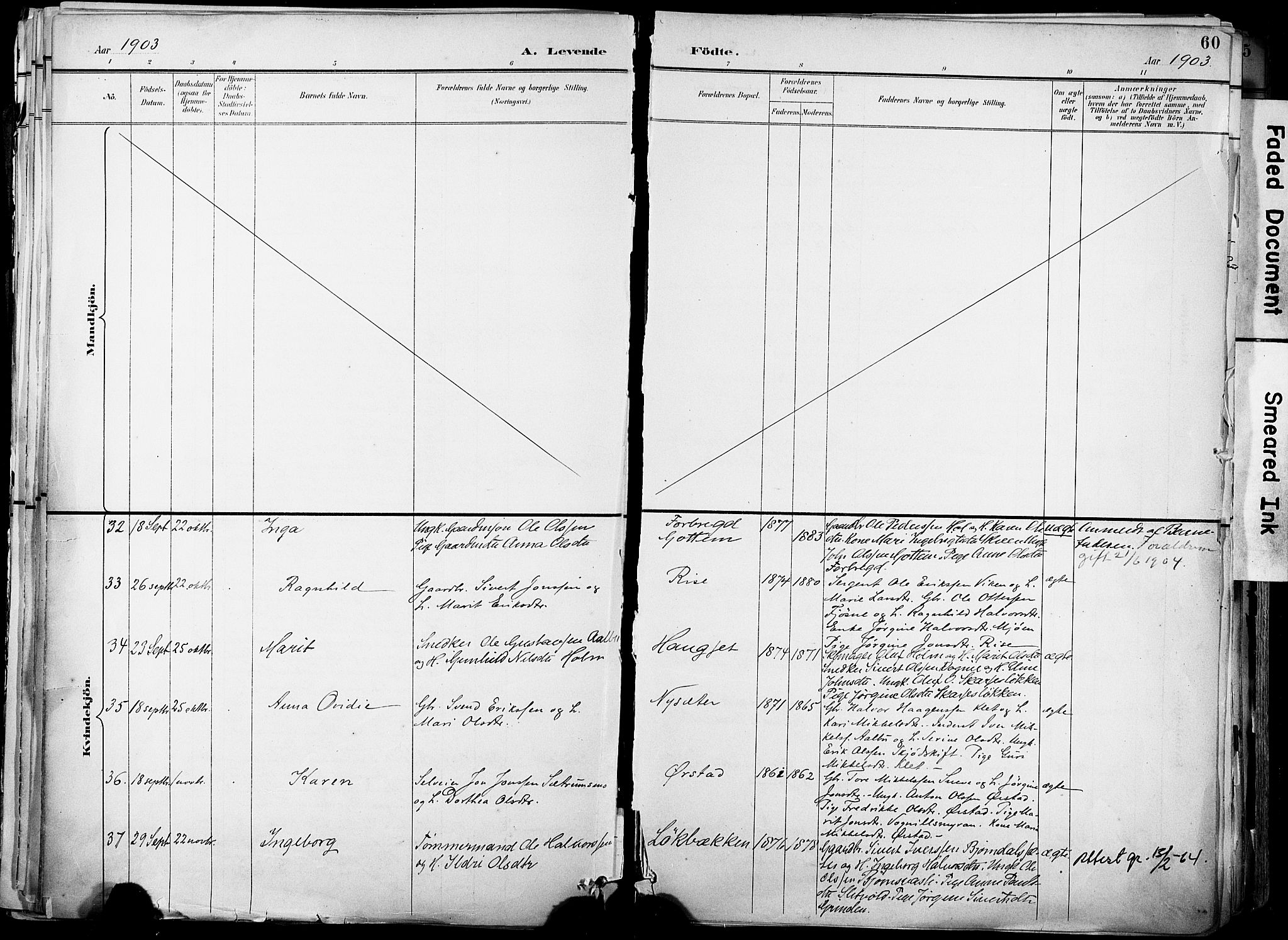 Ministerialprotokoller, klokkerbøker og fødselsregistre - Sør-Trøndelag, AV/SAT-A-1456/678/L0902: Parish register (official) no. 678A11, 1895-1911, p. 60