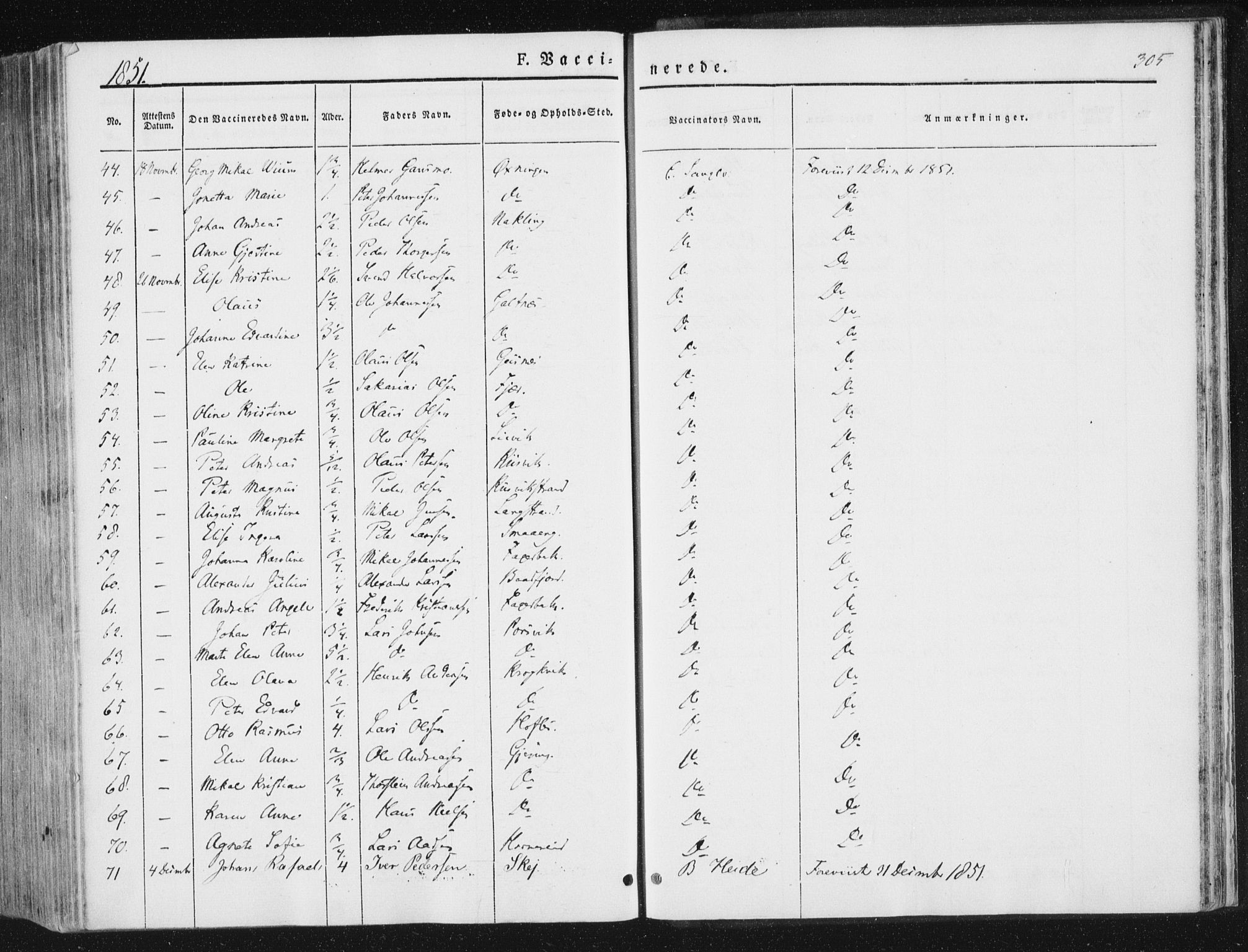 Ministerialprotokoller, klokkerbøker og fødselsregistre - Nord-Trøndelag, AV/SAT-A-1458/780/L0640: Parish register (official) no. 780A05, 1845-1856, p. 305