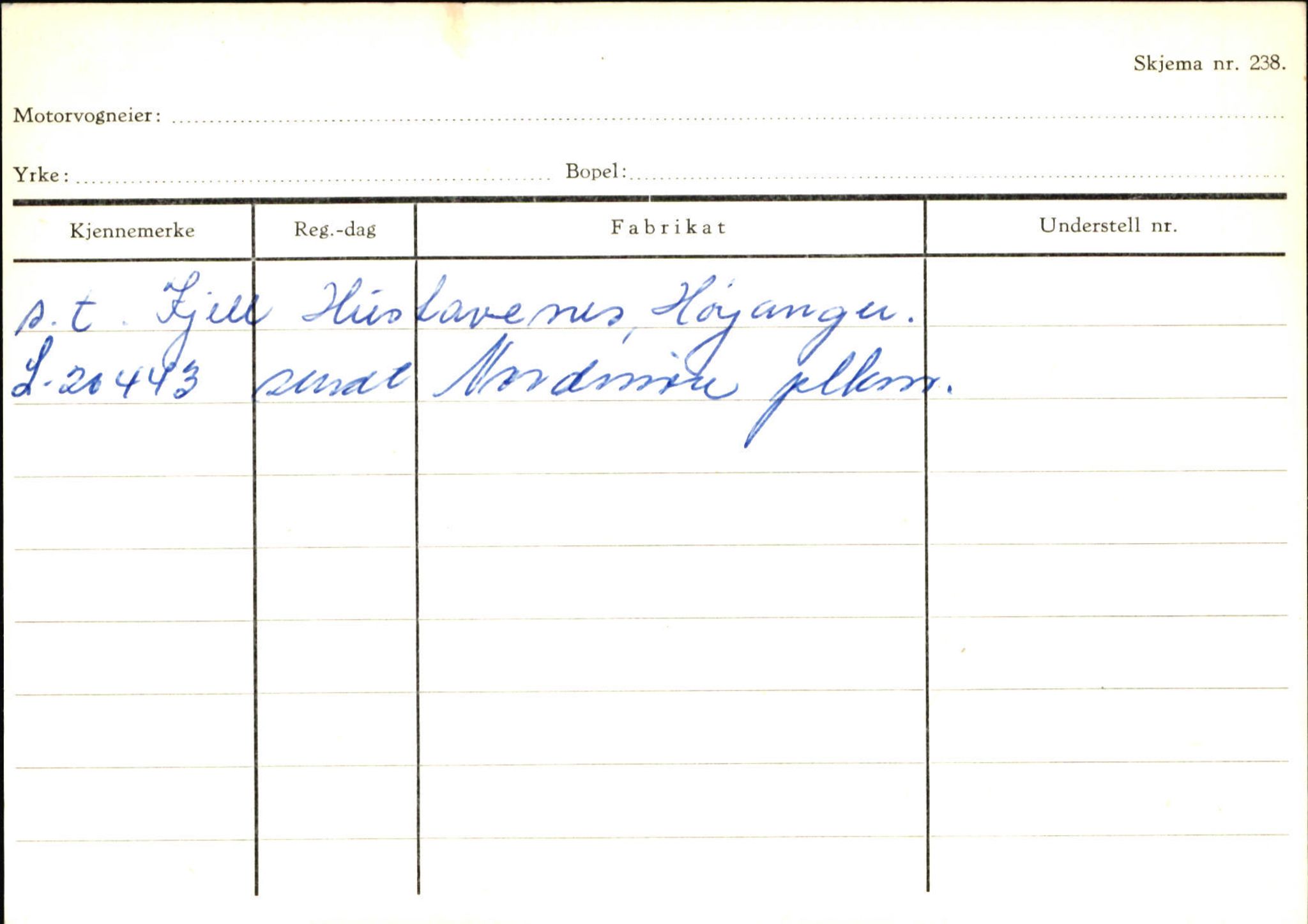 Statens vegvesen, Sogn og Fjordane vegkontor, SAB/A-5301/4/F/L0130: Eigarregister Eid T-Å. Høyanger A-O, 1945-1975, p. 1653