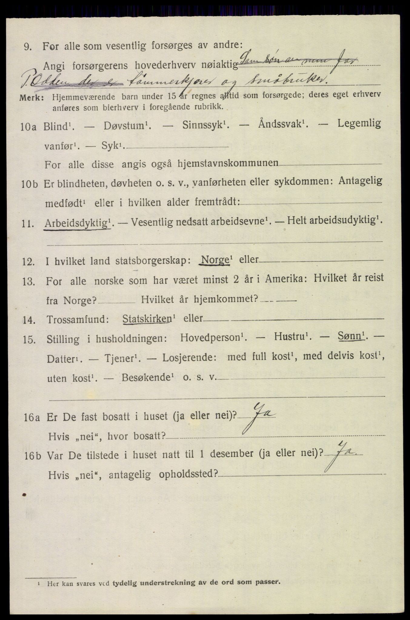 SAH, 1920 census for Trysil, 1920, p. 15702