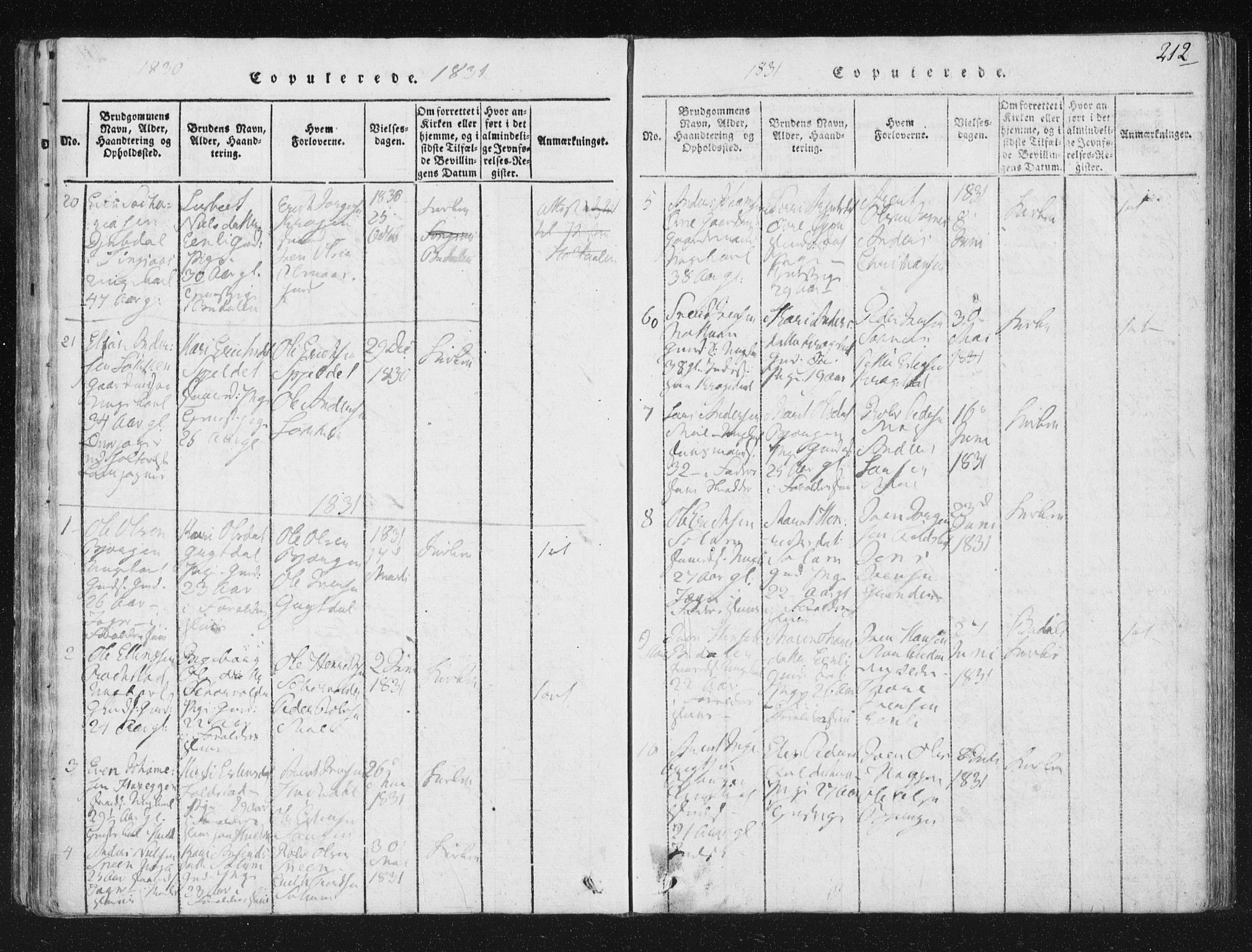 Ministerialprotokoller, klokkerbøker og fødselsregistre - Sør-Trøndelag, SAT/A-1456/687/L0996: Parish register (official) no. 687A04, 1816-1842, p. 212
