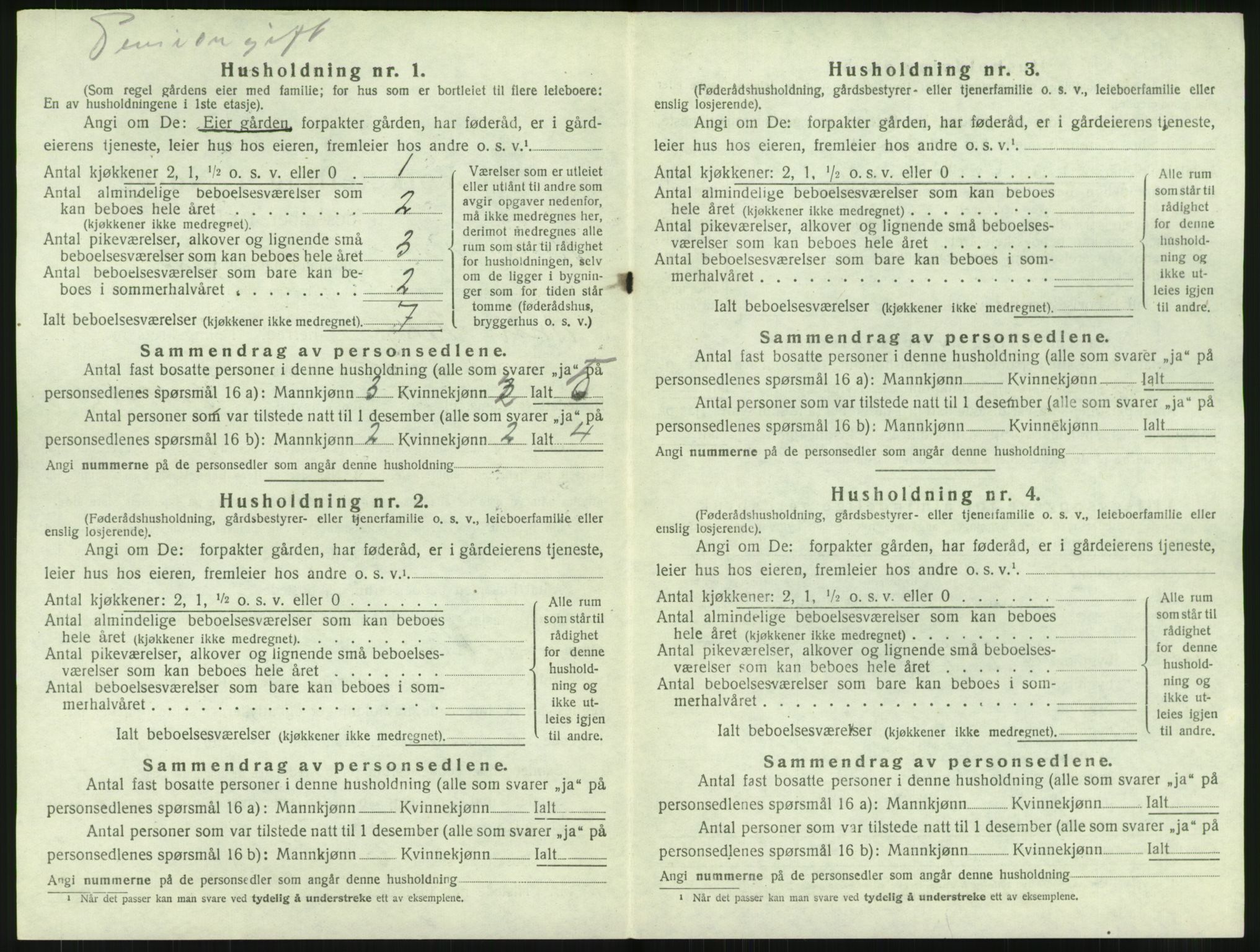 SAT, 1920 census for Borge, 1920, p. 1464