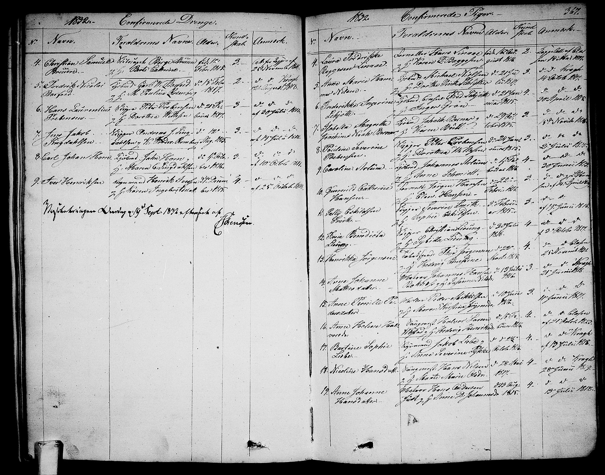 Larvik kirkebøker, AV/SAKO-A-352/G/Ga/L0003b: Parish register (copy) no. I 3B, 1830-1870, p. 367