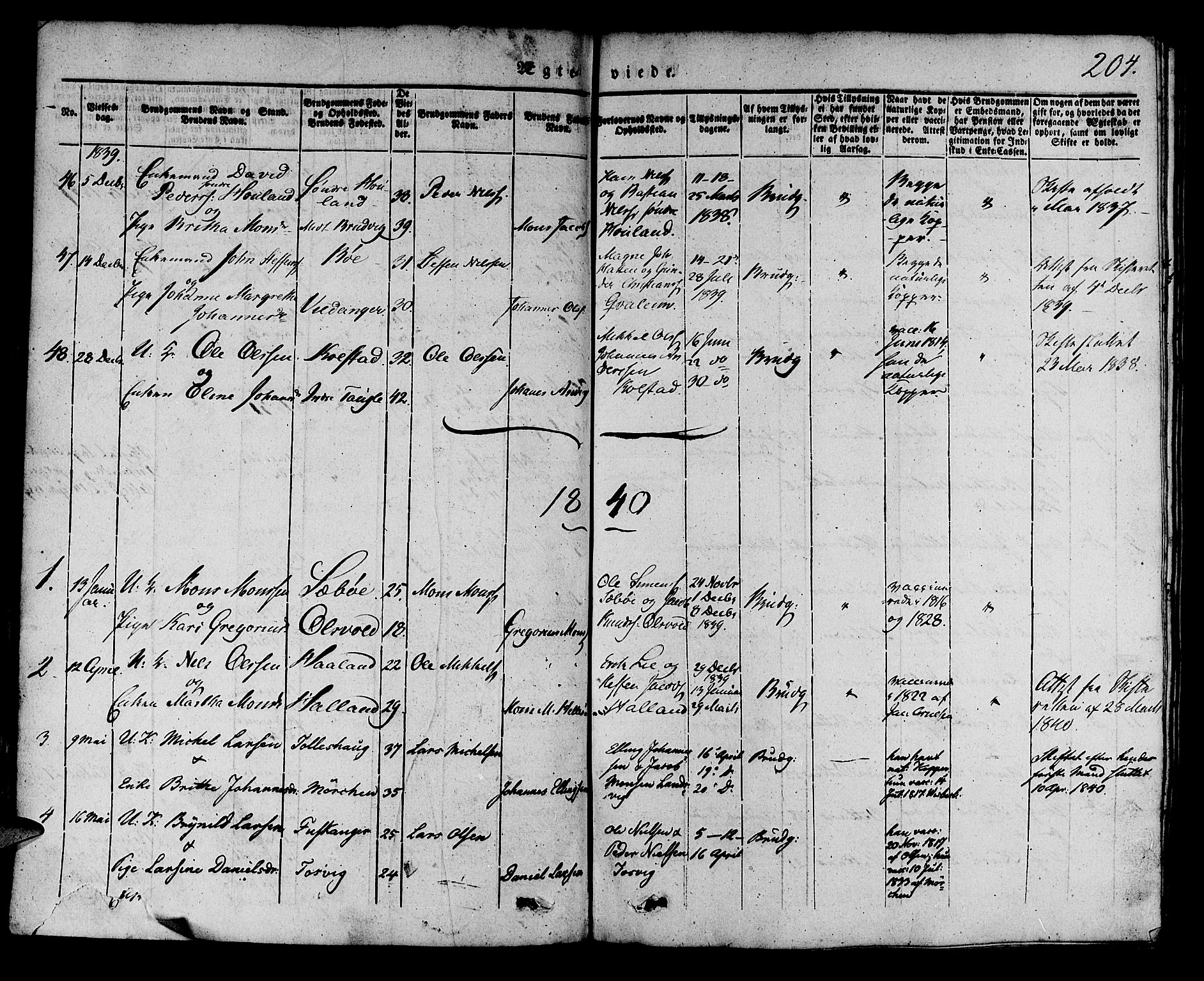 Manger sokneprestembete, SAB/A-76801/H/Haa: Parish register (official) no. A 5, 1839-1848, p. 204