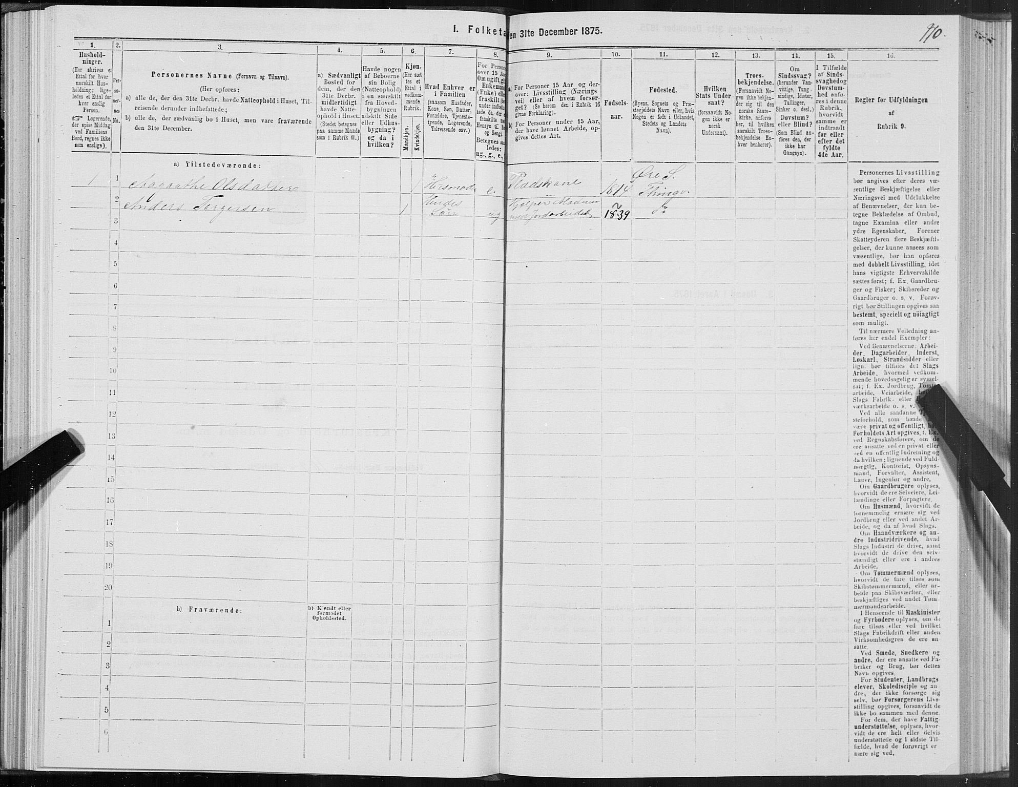 SAT, 1875 census for 1560P Tingvoll, 1875, p. 7110