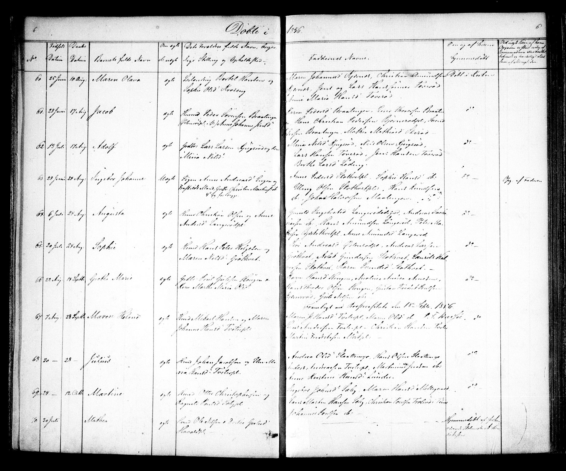 Våler prestekontor Kirkebøker, AV/SAO-A-11083/F/Fa/L0007: Parish register (official) no. I 7, 1856-1861, p. 6