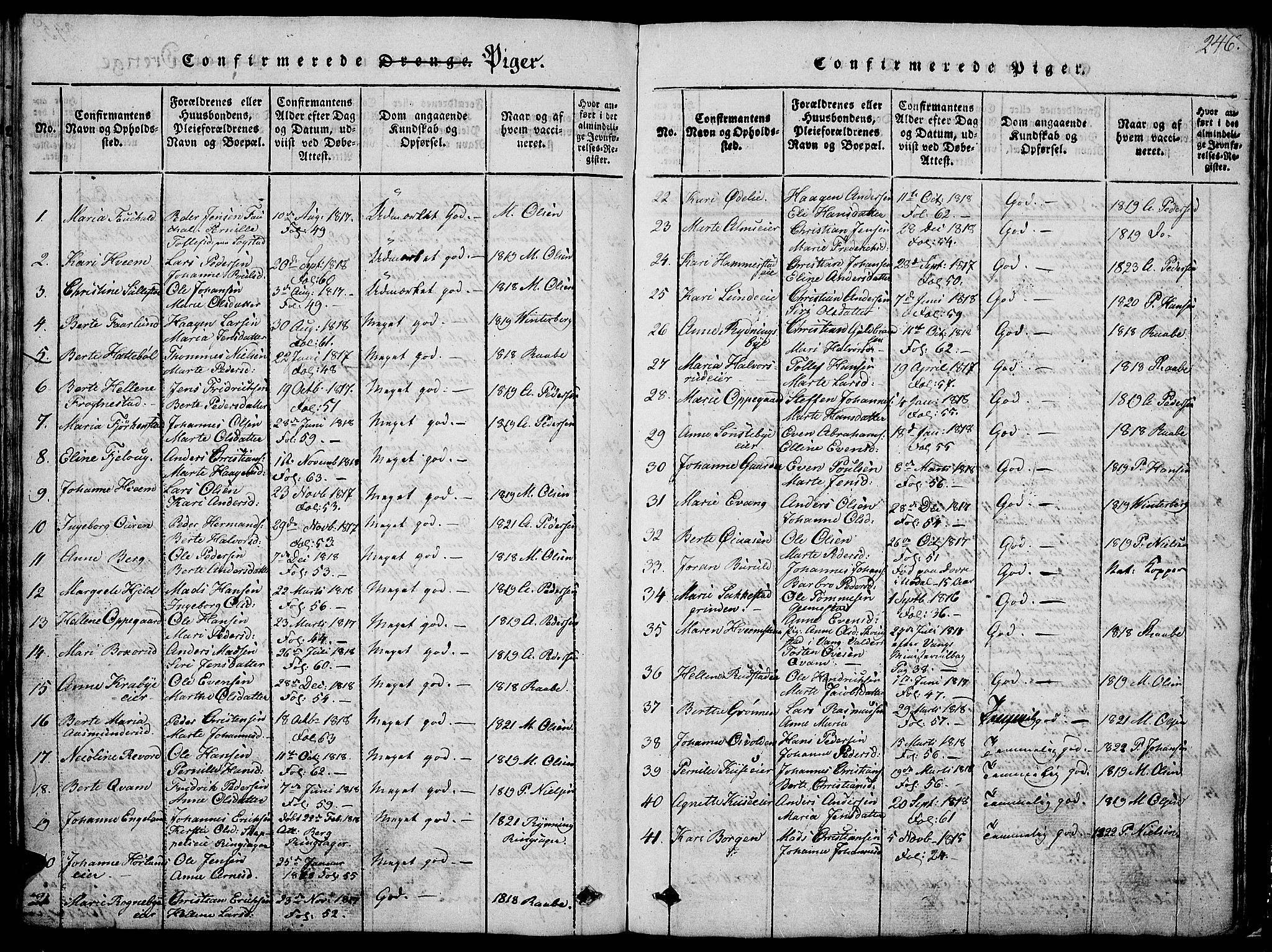 Østre Toten prestekontor, SAH/PREST-104/H/Ha/Hab/L0001: Parish register (copy) no. 1, 1827-1839, p. 246