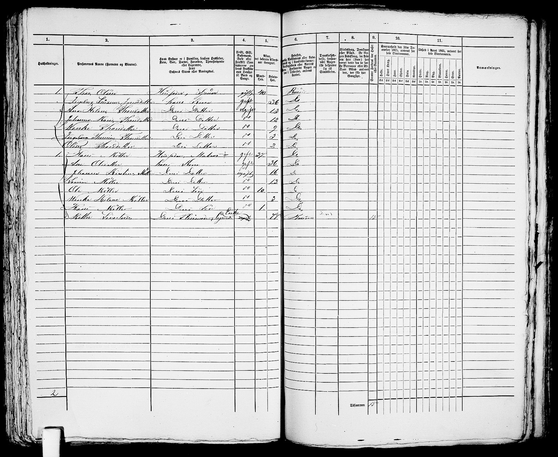 RA, 1865 census for Risør/Risør, 1865, p. 618