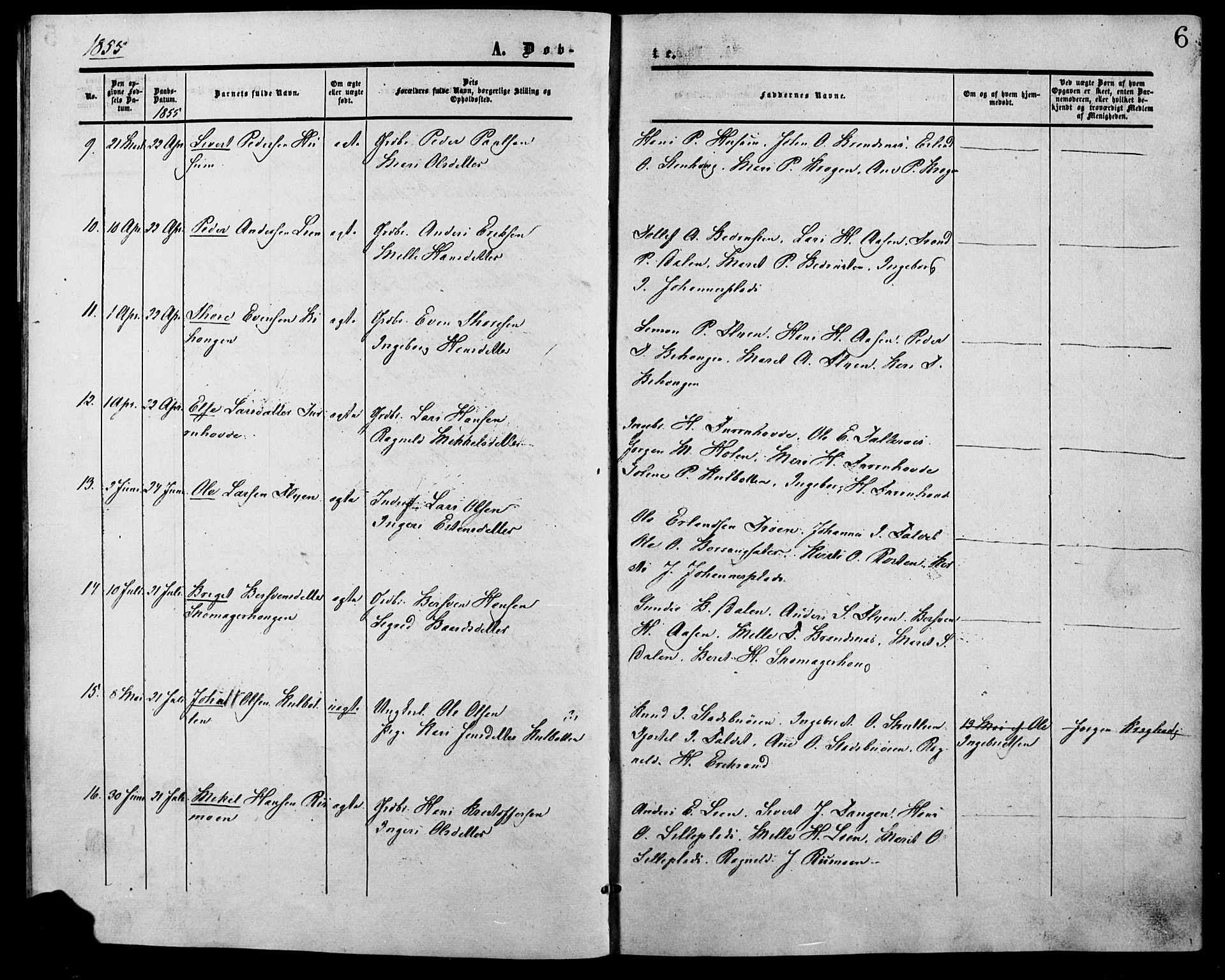Lesja prestekontor, SAH/PREST-068/H/Ha/Haa/L0007: Parish register (official) no. 7, 1854-1862, p. 6