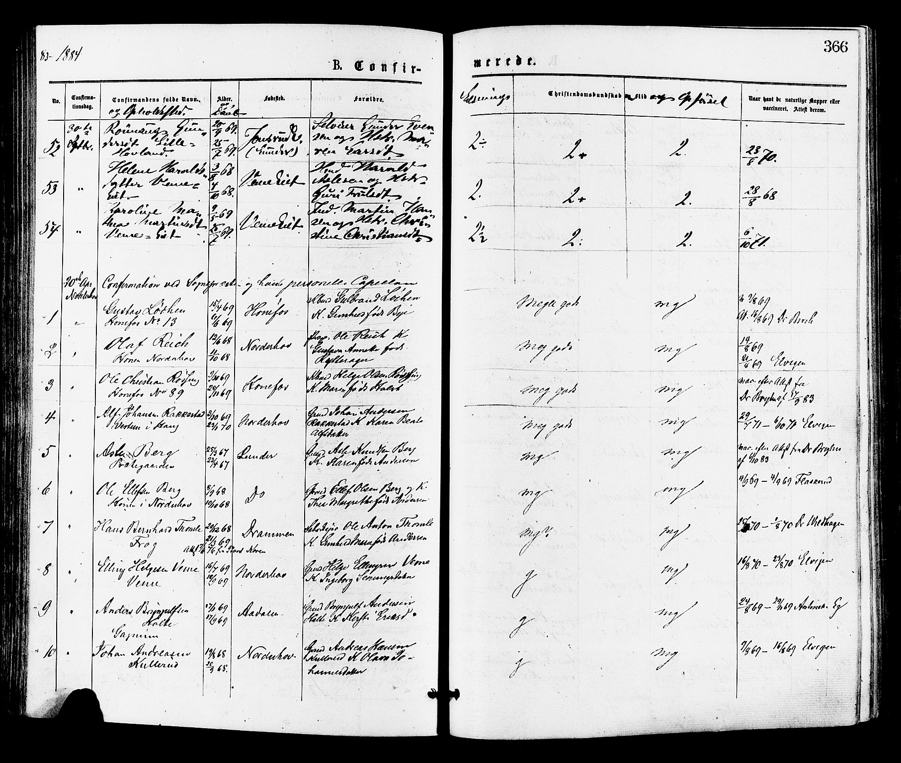 Norderhov kirkebøker, AV/SAKO-A-237/F/Fa/L0015: Parish register (official) no. 15, 1875-1884, p. 366