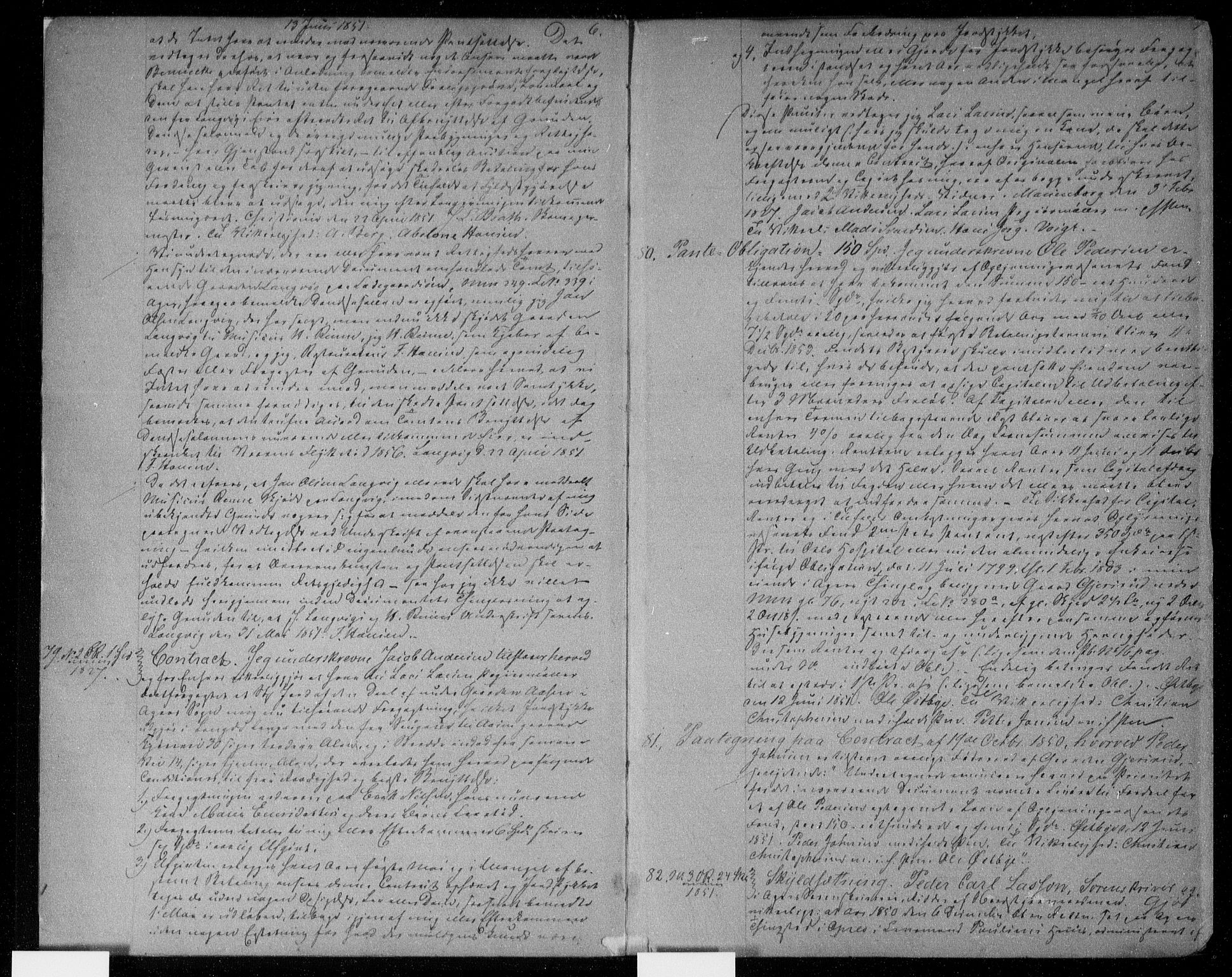 Aker sorenskriveri, AV/SAO-A-10895/G/Gb/Gba/L0017: Mortgage book no. I 17, 1851-1853, p. 6-7
