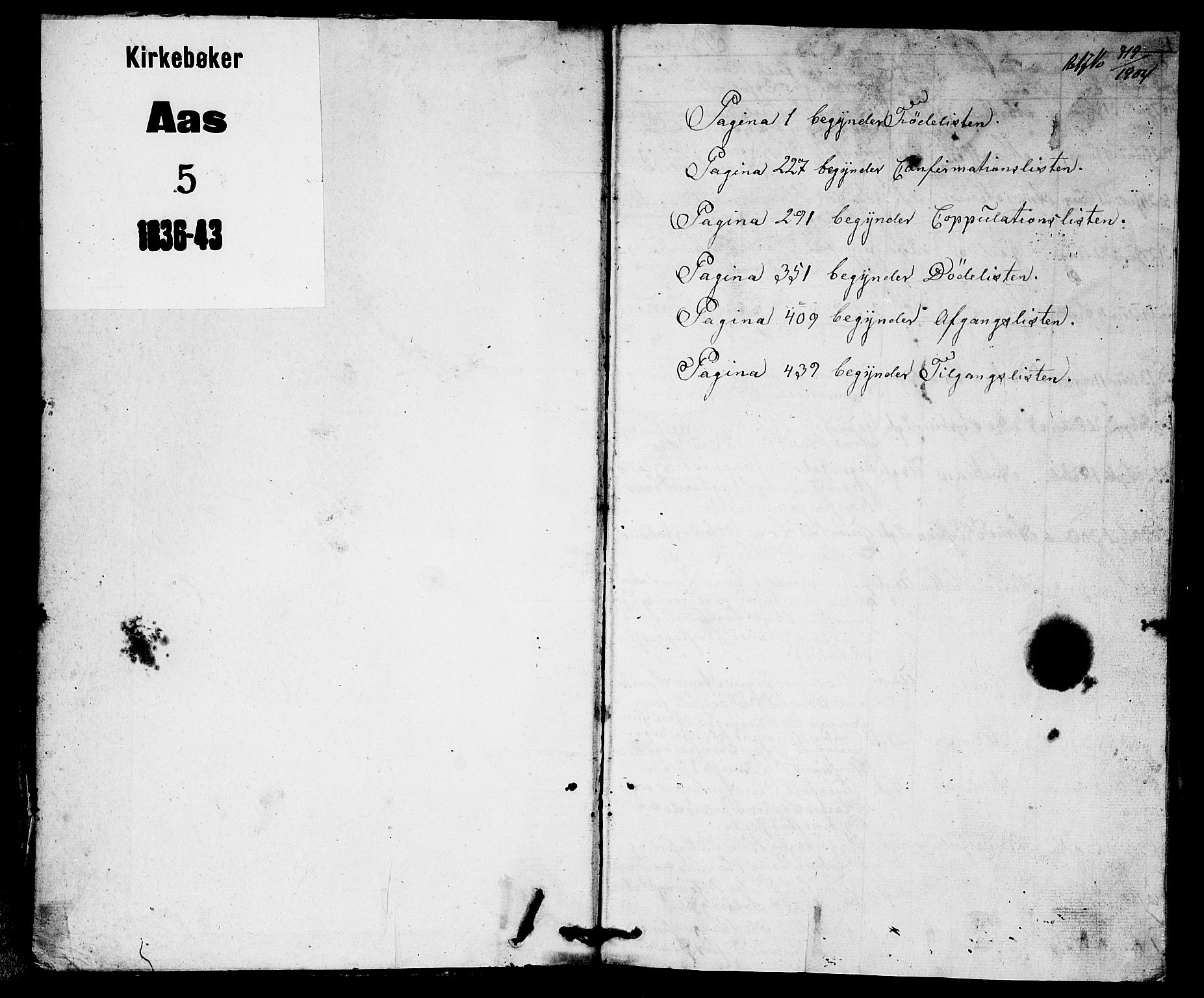 Ås prestekontor Kirkebøker, SAO/A-10894/G/Ga/L0003: Parish register (copy) no. I 3, 1836-1843