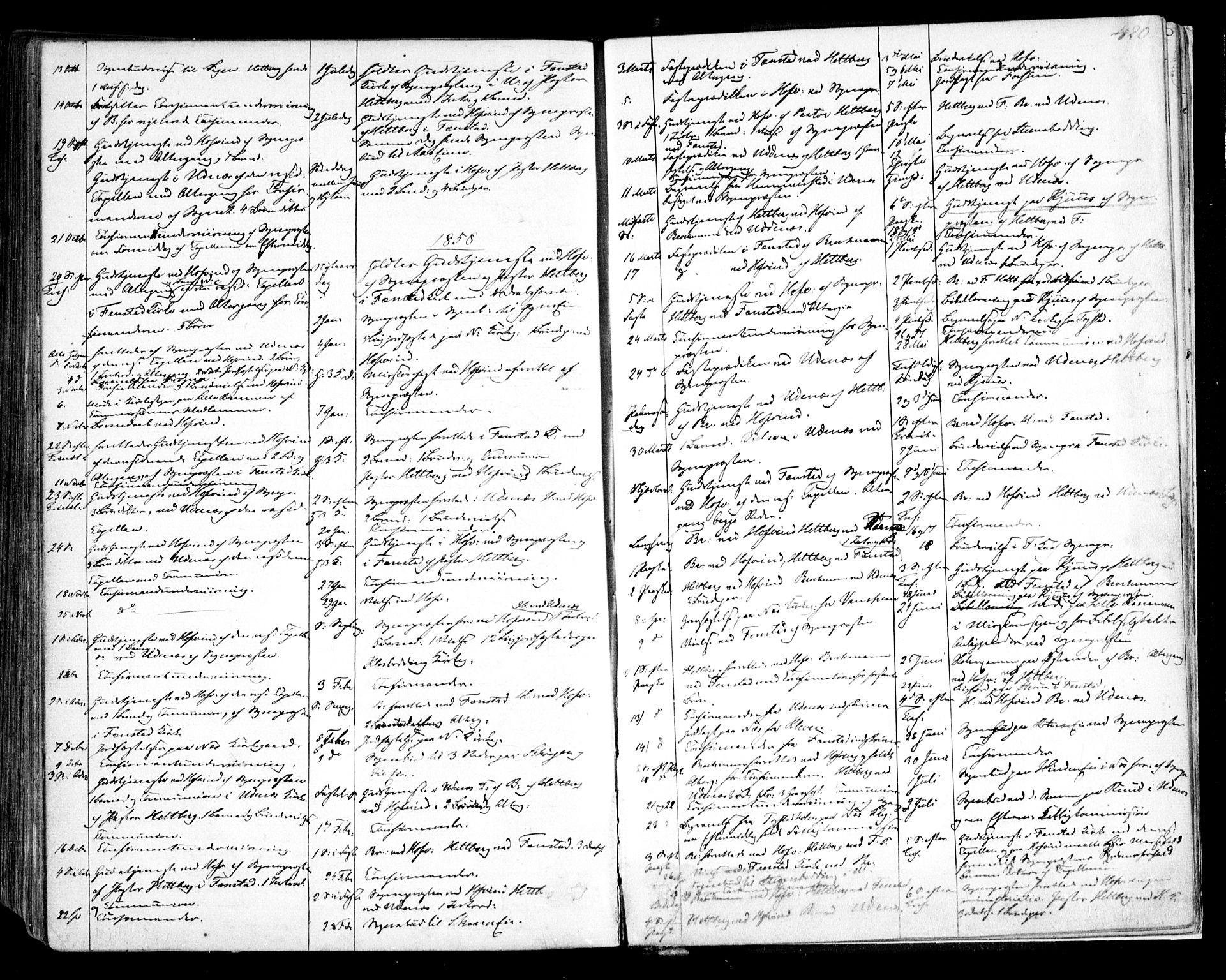 Nes prestekontor Kirkebøker, SAO/A-10410/F/Fa/L0007: Parish register (official) no. I 7, 1846-1858, p. 420