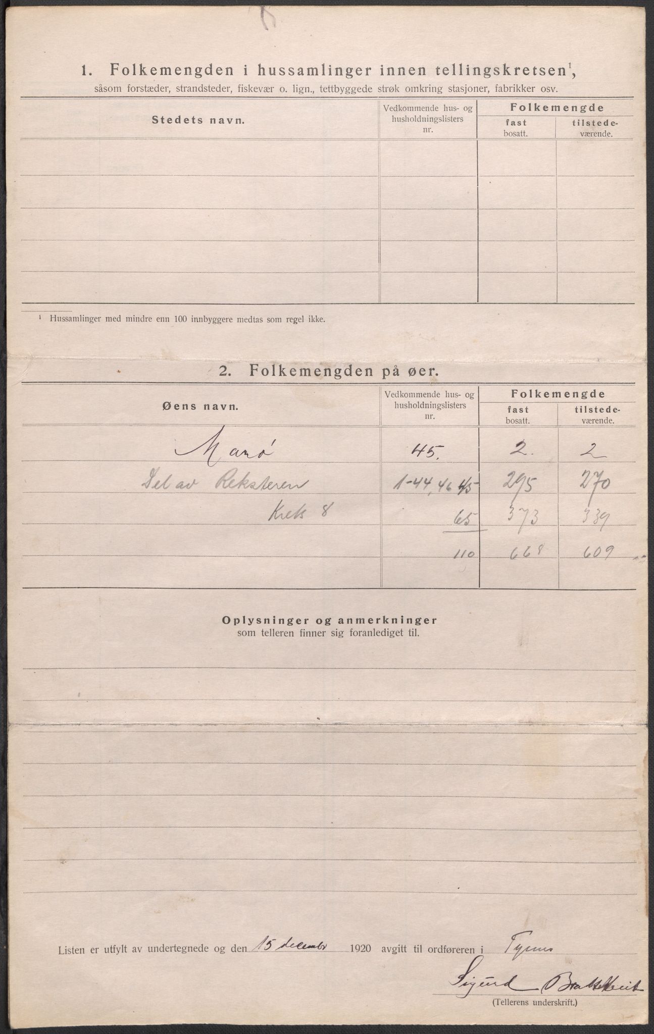 SAB, 1920 census for Tysnes, 1920, p. 19