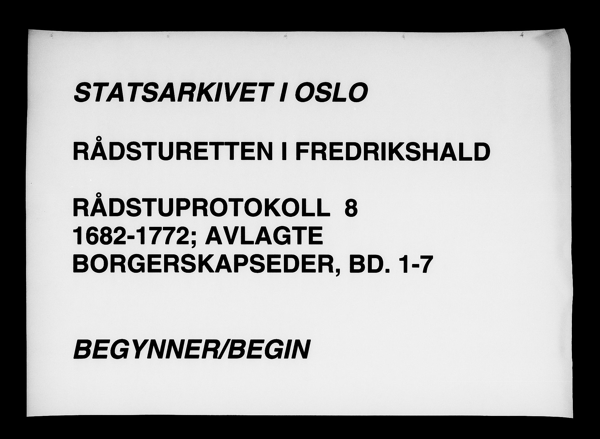 Fredrikshald rådstuerett, SAO/A-11129/A/L0008: Alfabetisk fortegnelse over avlagte borgerskapseder, 1682-1772