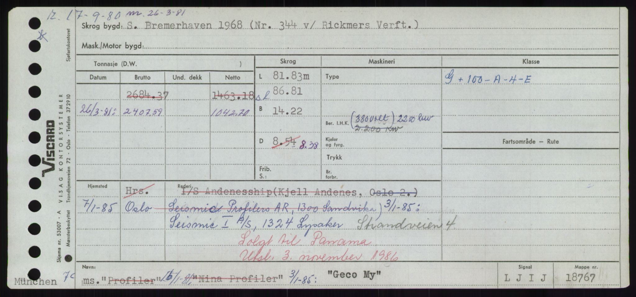 Sjøfartsdirektoratet med forløpere, Skipsmålingen, RA/S-1627/H/Hd/L0012: Fartøy, G-Glø, p. 153