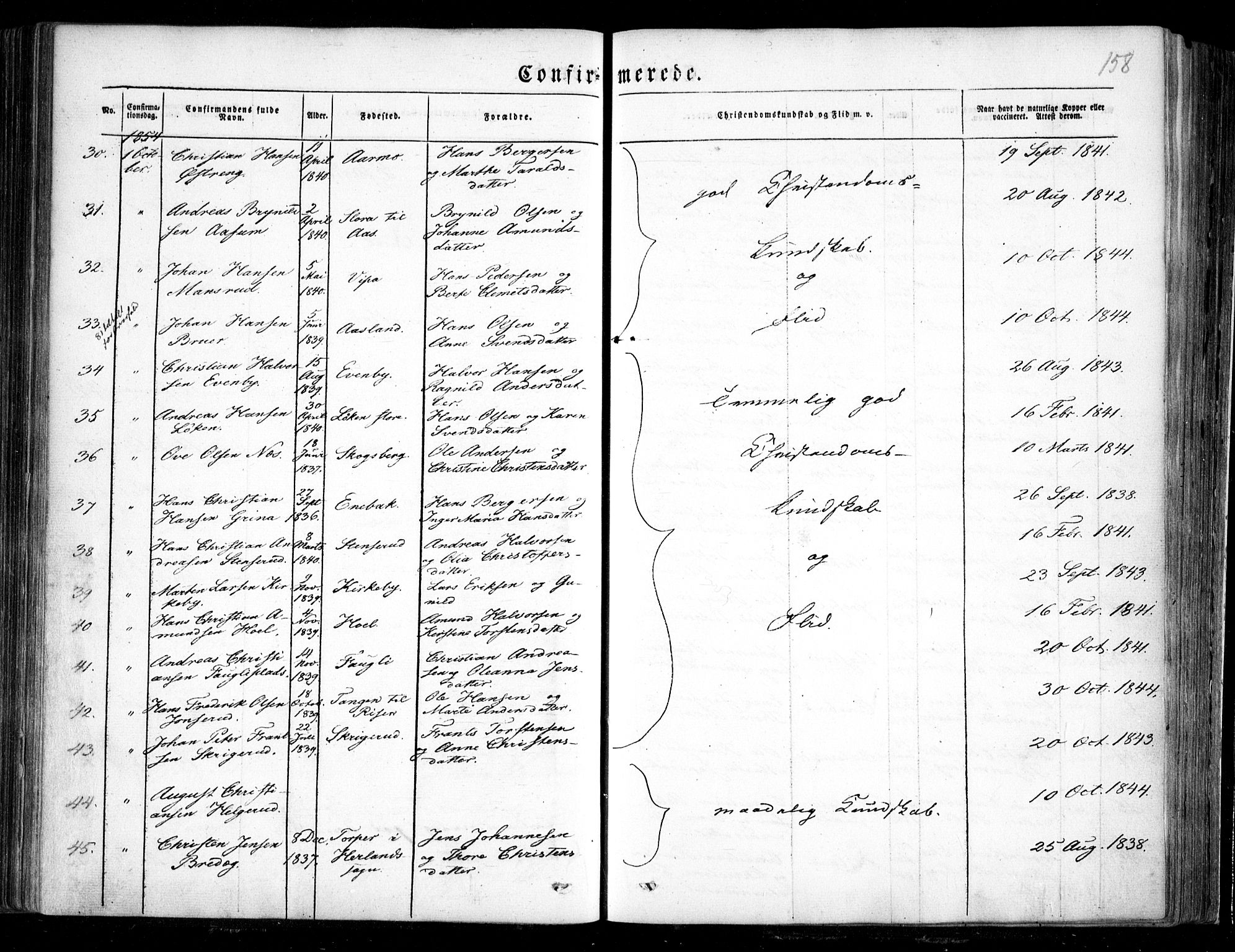 Trøgstad prestekontor Kirkebøker, SAO/A-10925/F/Fa/L0007: Parish register (official) no. I 7, 1845-1854, p. 158