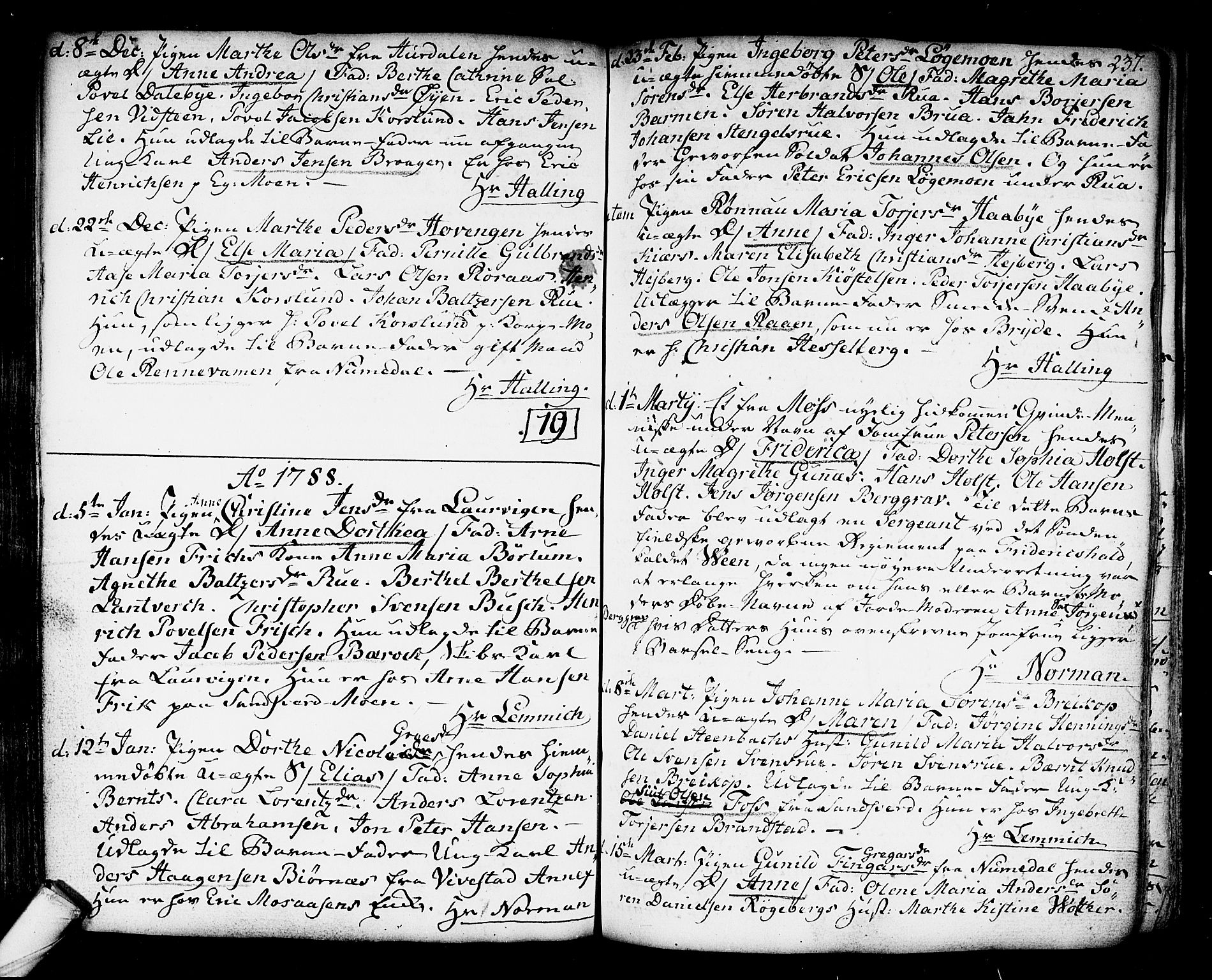 Kongsberg kirkebøker, SAKO/A-22/F/Fa/L0006: Parish register (official) no. I 6, 1783-1797, p. 237