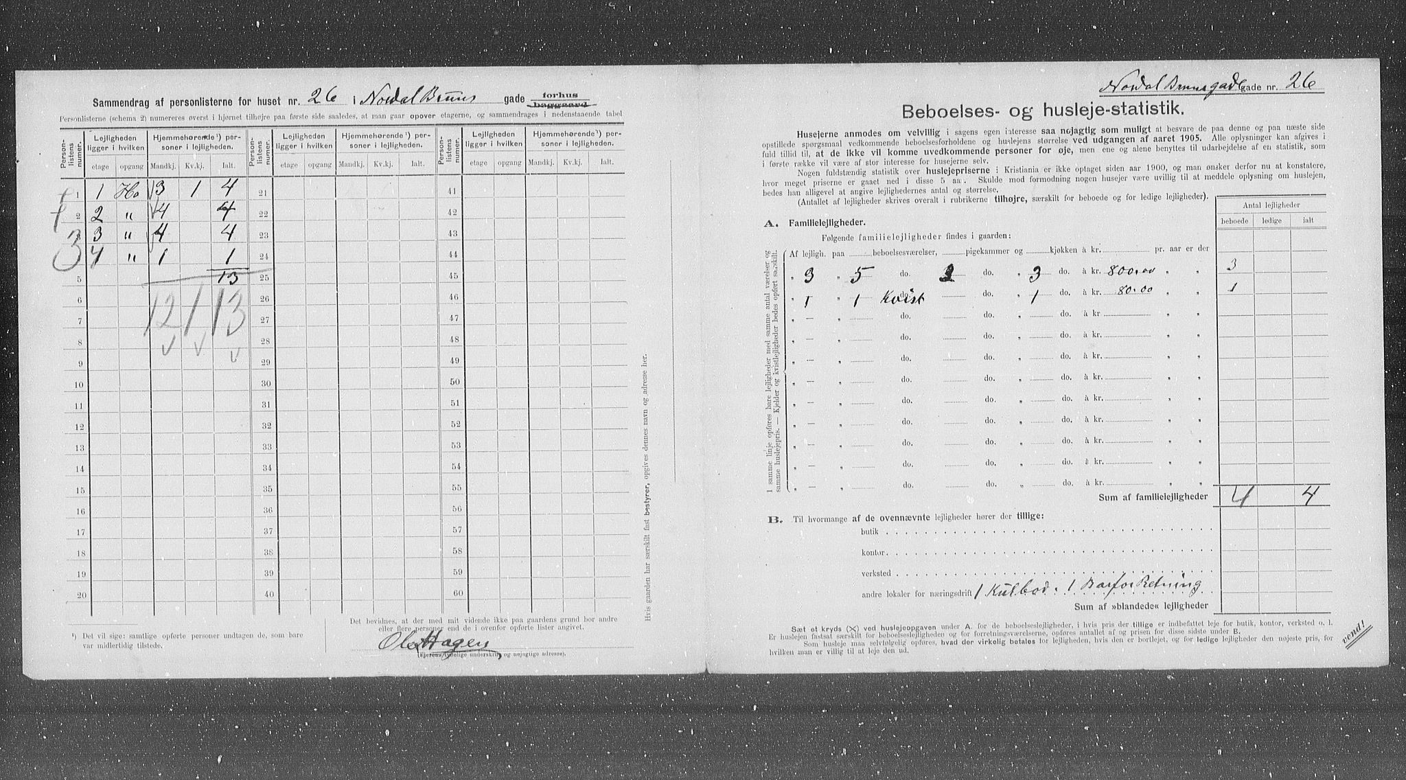 OBA, Municipal Census 1905 for Kristiania, 1905, p. 37734