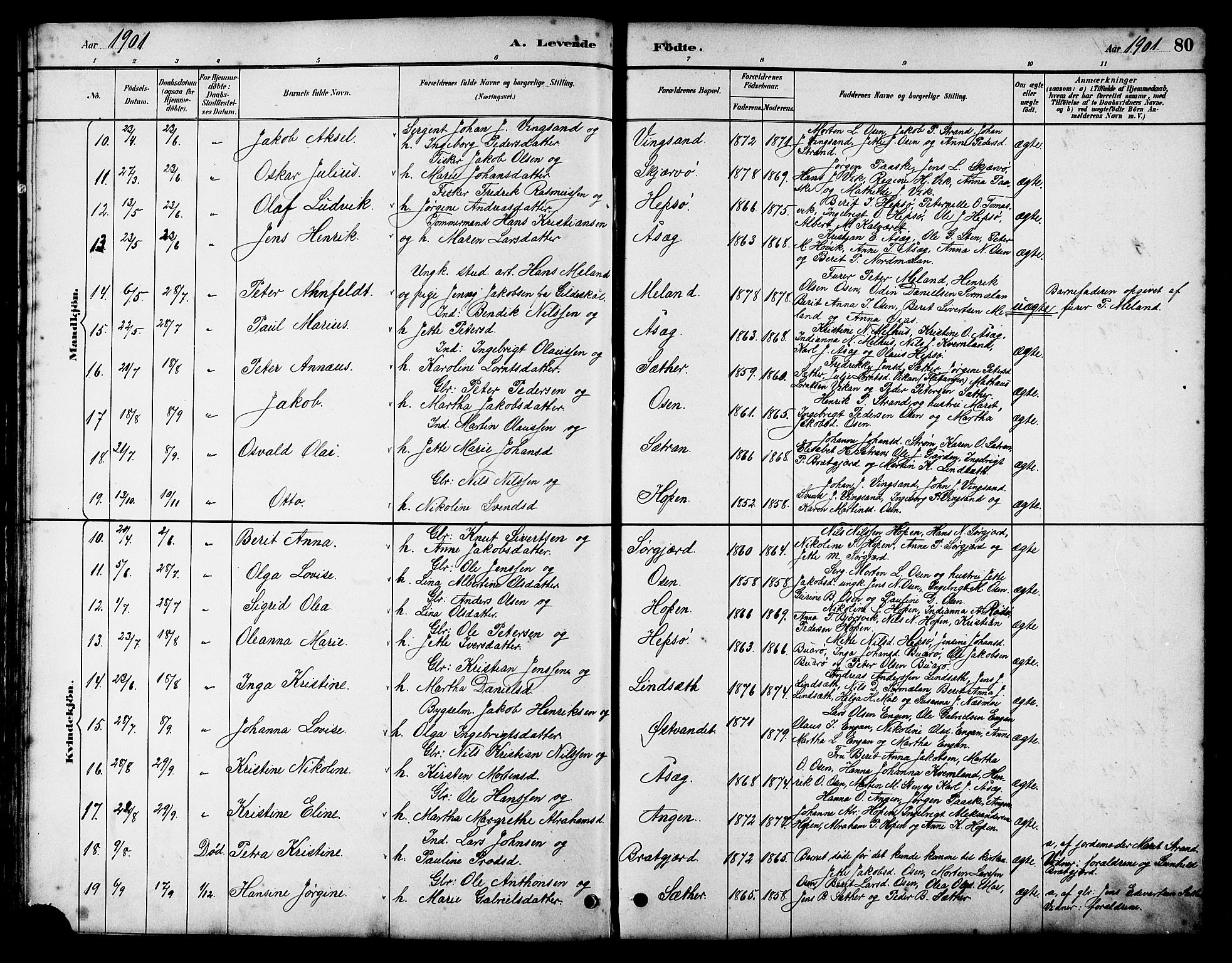 Ministerialprotokoller, klokkerbøker og fødselsregistre - Sør-Trøndelag, SAT/A-1456/658/L0726: Parish register (copy) no. 658C02, 1883-1908, p. 80