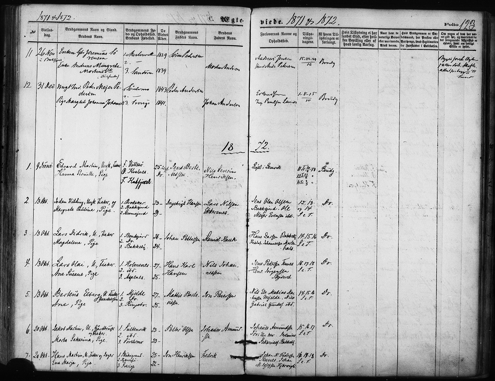 Balsfjord sokneprestembete, SATØ/S-1303/G/Ga/L0002kirke: Parish register (official) no. 2, 1871-1886, p. 123