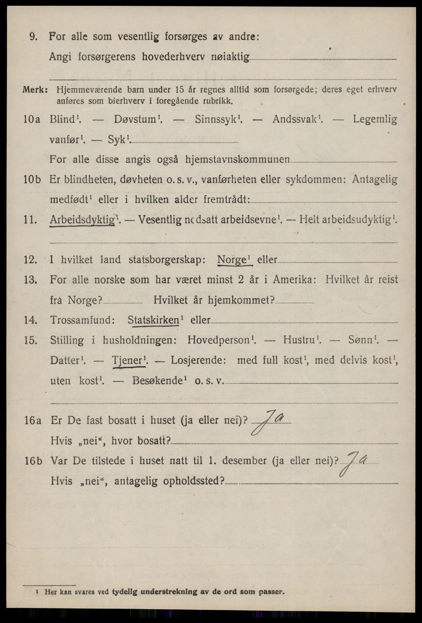 SAT, 1920 census for Vestnes, 1920, p. 6476