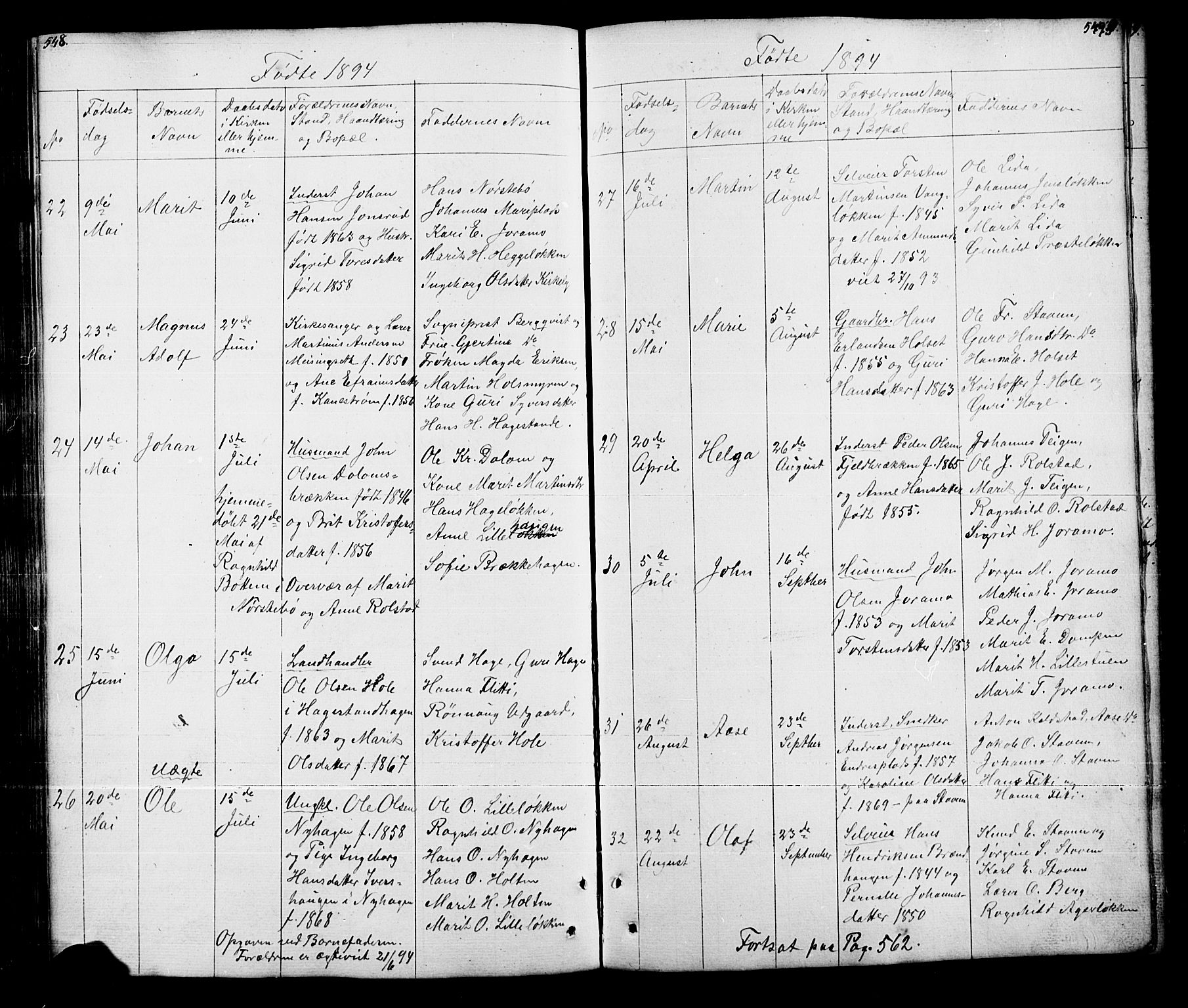Lesja prestekontor, SAH/PREST-068/H/Ha/Hab/L0005: Parish register (copy) no. 5, 1850-1894, p. 548-549