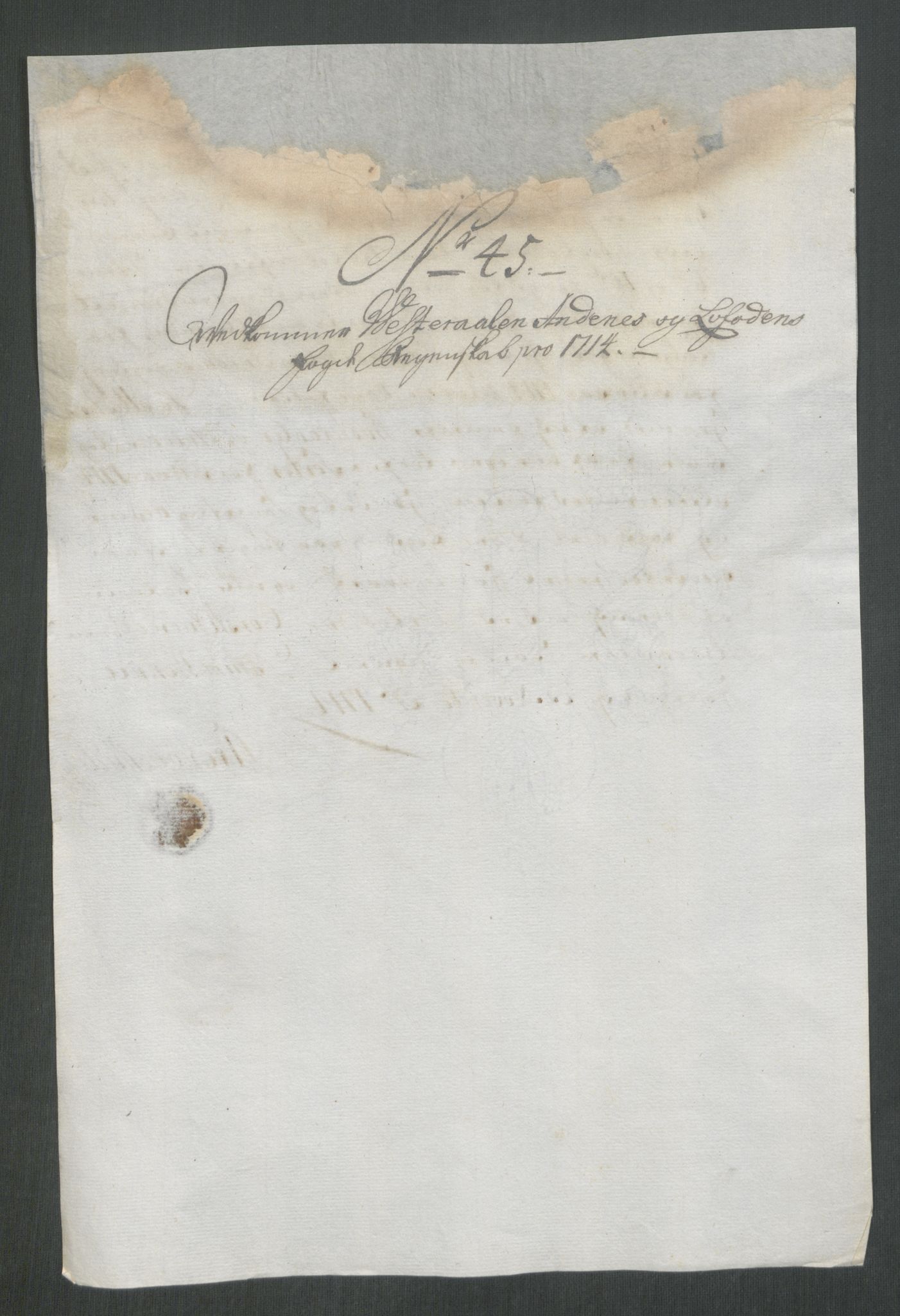 Rentekammeret inntil 1814, Reviderte regnskaper, Fogderegnskap, AV/RA-EA-4092/R67/L4680: Fogderegnskap Vesterålen, Andenes og Lofoten, 1714, p. 248