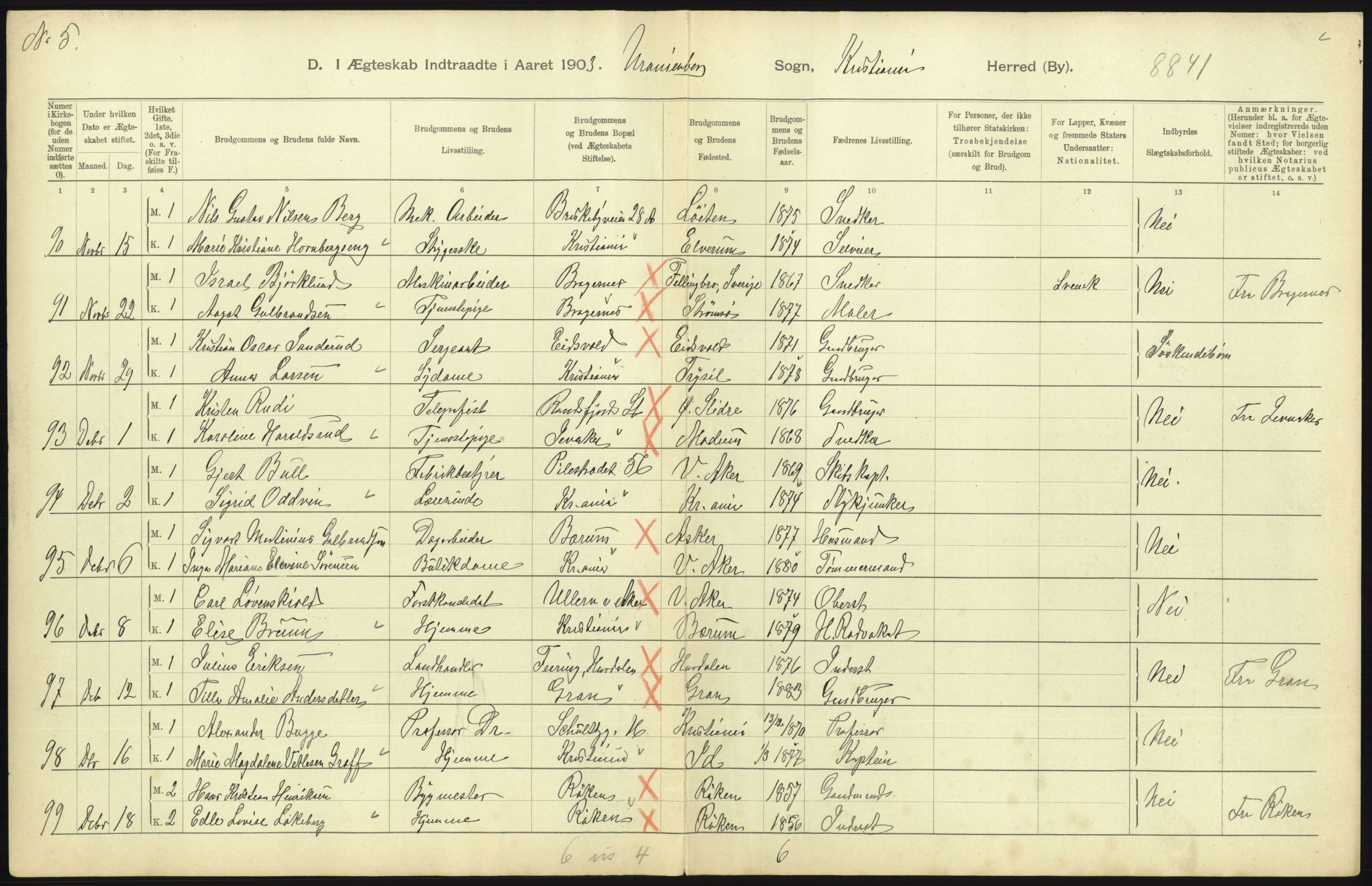 Statistisk sentralbyrå, Sosiodemografiske emner, Befolkning, AV/RA-S-2228/D/Df/Dfa/Dfaa/L0004: Kristiania: Gifte, døde, 1903, p. 675