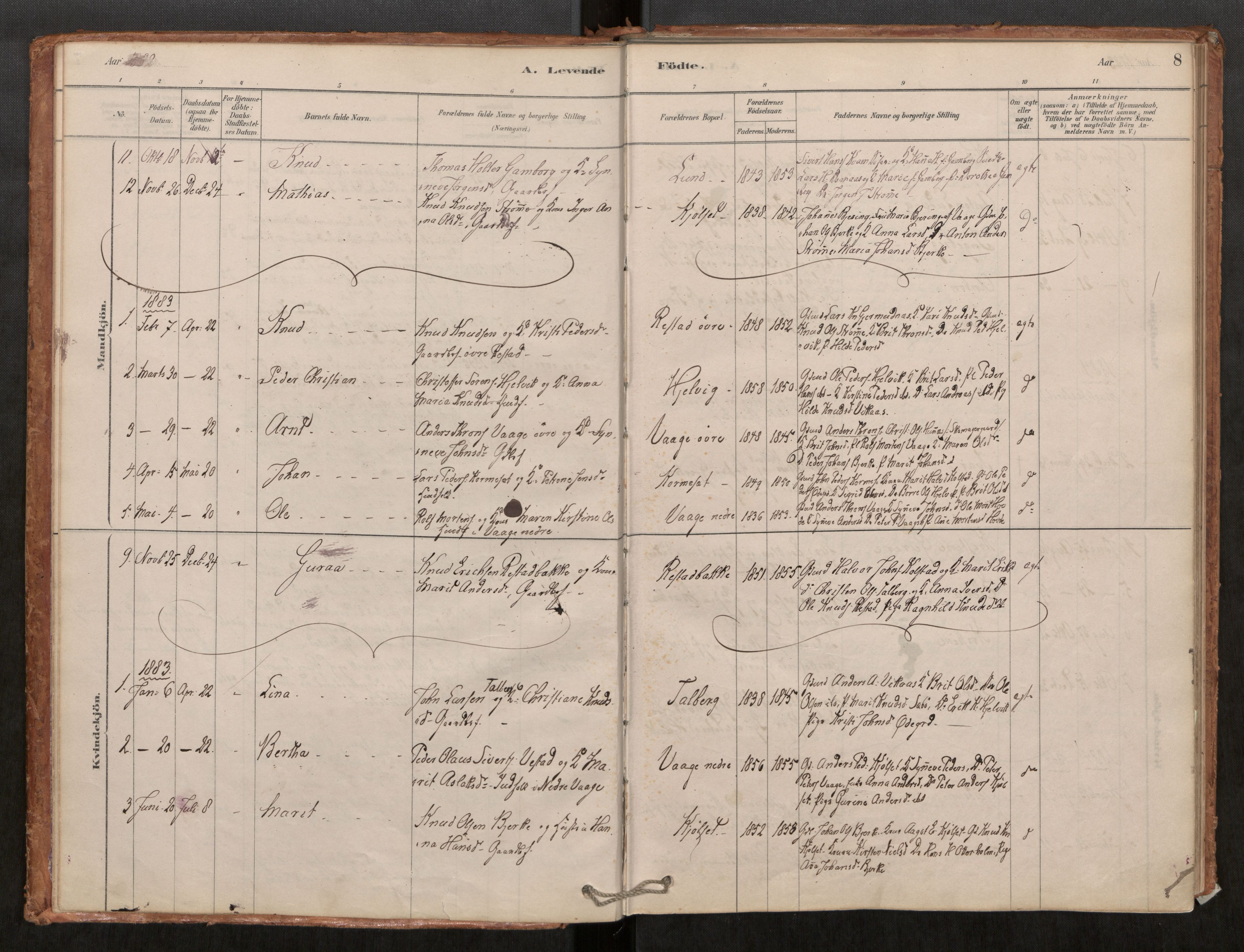 Ministerialprotokoller, klokkerbøker og fødselsregistre - Møre og Romsdal, SAT/A-1454/550/L0621: Parish register (official) no. 550A01, 1878-1915, p. 8