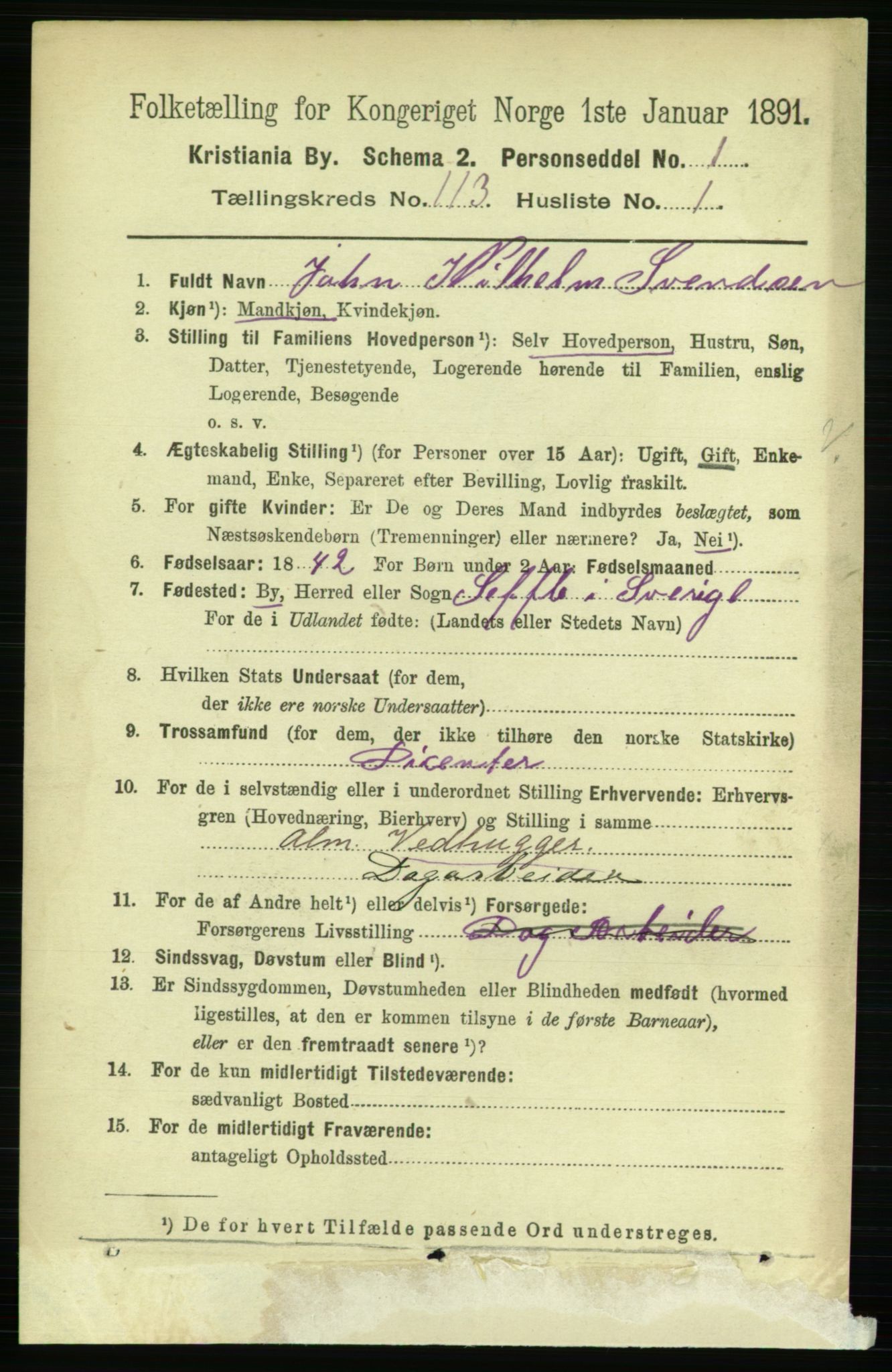 RA, 1891 census for 0301 Kristiania, 1891, p. 59832