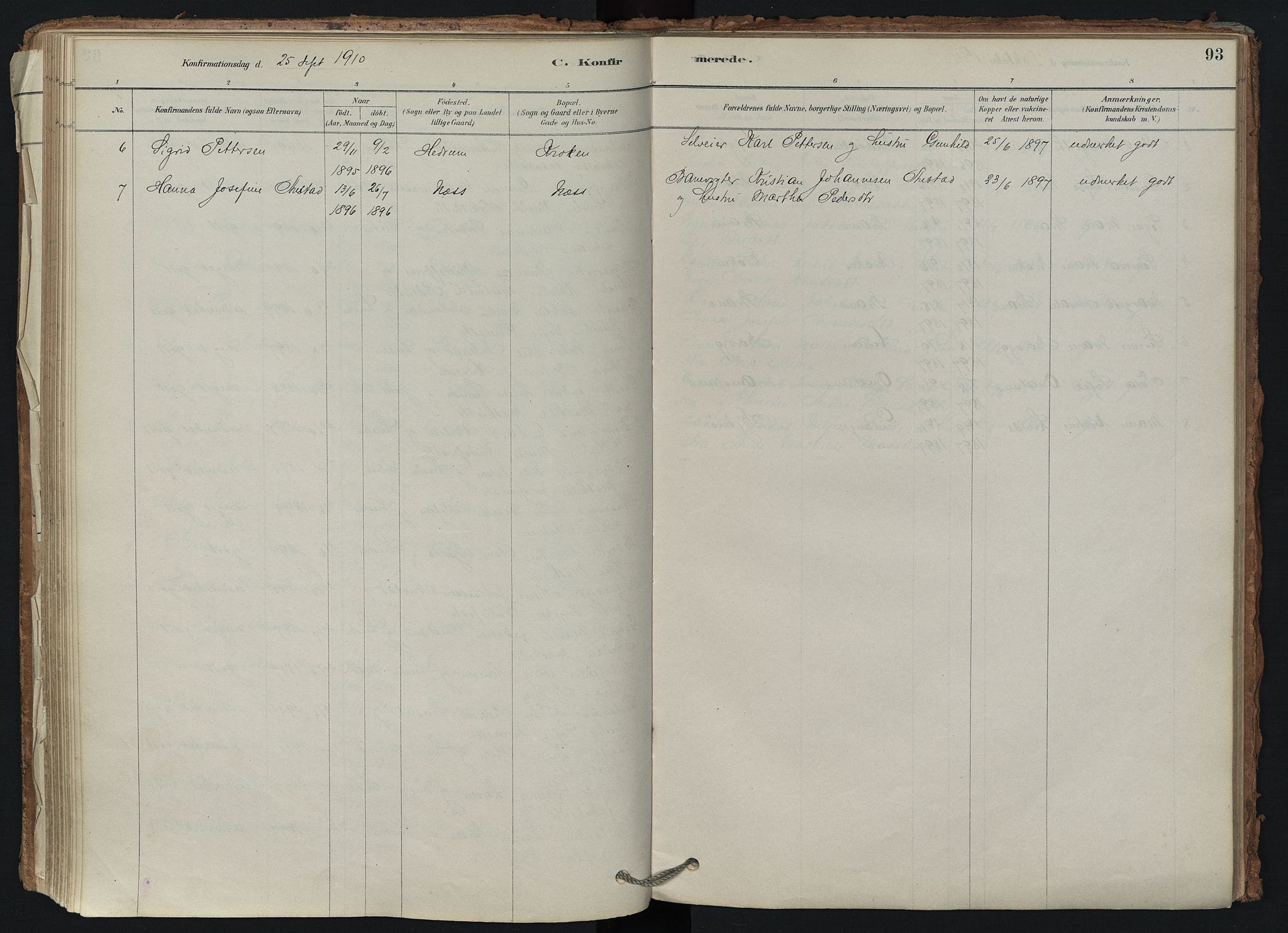 Brunlanes kirkebøker, AV/SAKO-A-342/F/Fd/L0001: Parish register (official) no. IV 1, 1878-1917, p. 93