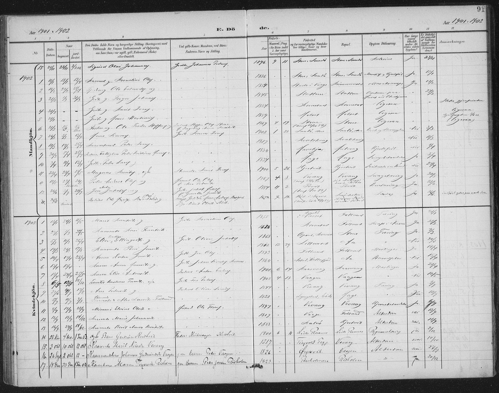 Ministerialprotokoller, klokkerbøker og fødselsregistre - Møre og Romsdal, SAT/A-1454/570/L0833: Parish register (official) no. 570A07, 1901-1914, p. 91