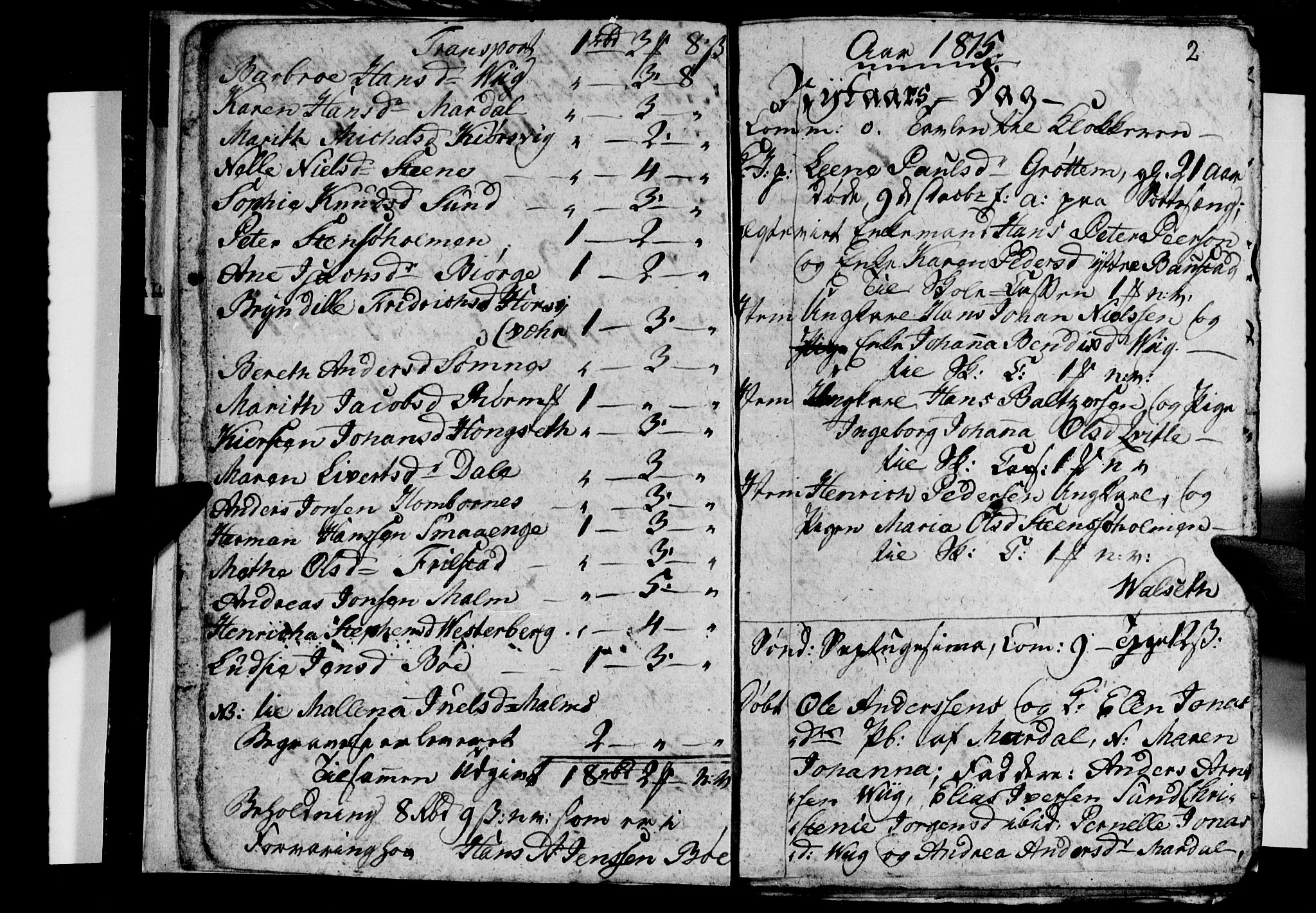 Ministerialprotokoller, klokkerbøker og fødselsregistre - Nordland, SAT/A-1459/812/L0185: Parish register (copy) no. 812C03, 1815-1837, p. 2
