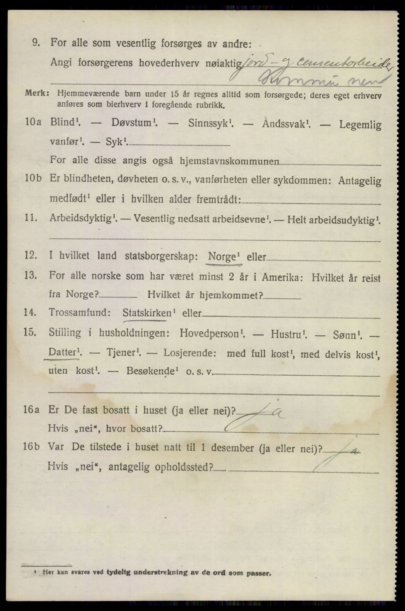 SAKO, 1920 census for Sandeherred, 1920, p. 9555