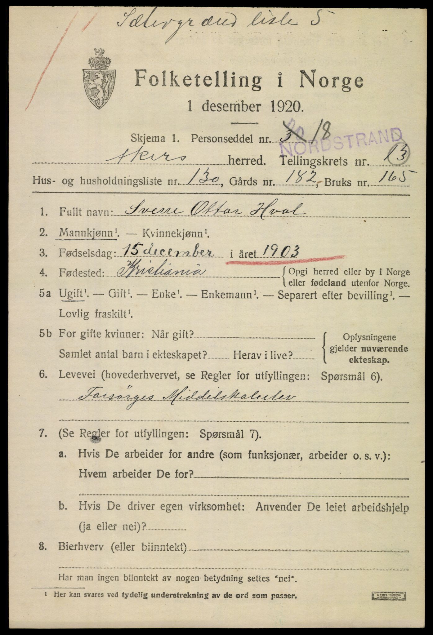 SAO, 1920 census for Aker, 1920, p. 80622