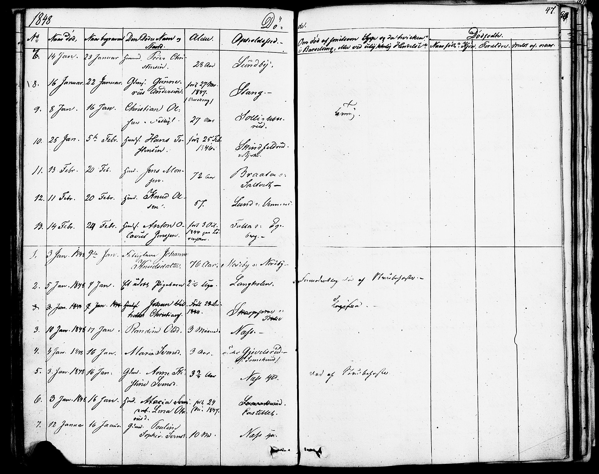 Enebakk prestekontor Kirkebøker, SAO/A-10171c/F/Fa/L0013: Parish register (official) no. I 13, 1832-1882, p. 47